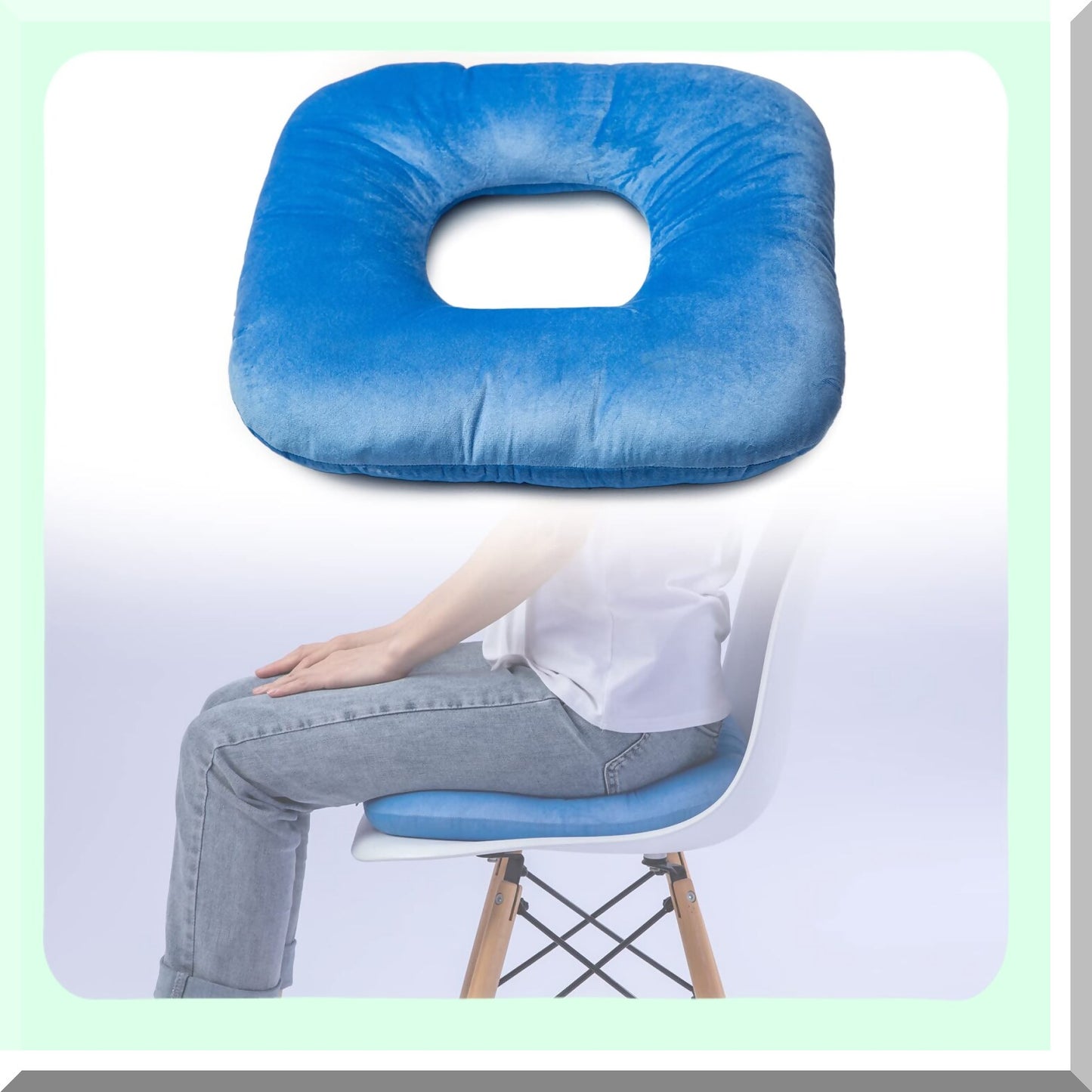 ComfortEase Relief Cushion - Tailbone Pain Relief Pad for Hemorrhoids, Sciatica, Pregnancy, Prostate & Surgery Recovery. Ideal for Office, Travel, Car & Home Sofa.