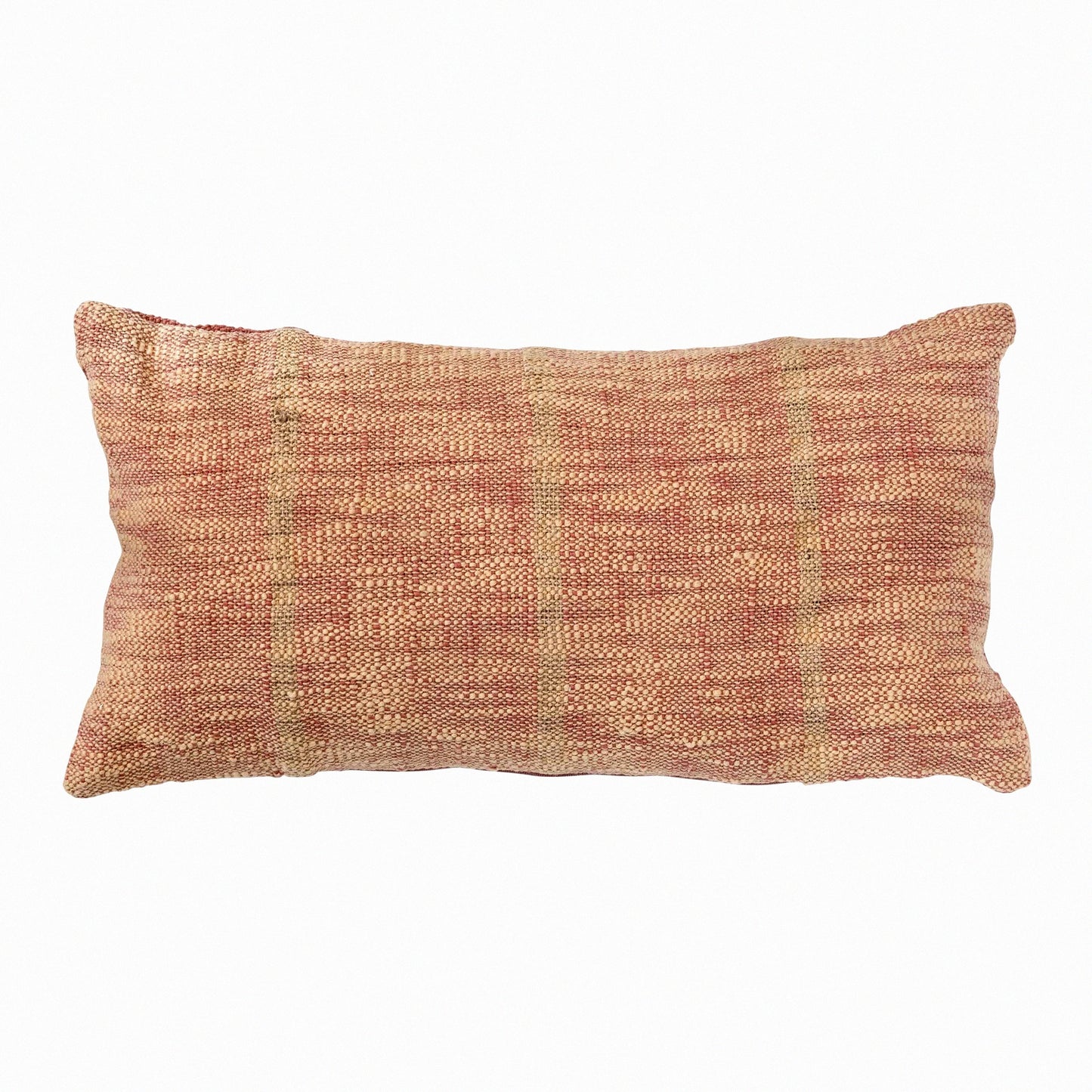 Rustic Cotton Lumbar Pillow - Orange Harvest Blend - Woven Comfort for Home Decor - Rustic Charm for Living Room or Bedroom - Cozy Accent Pillow