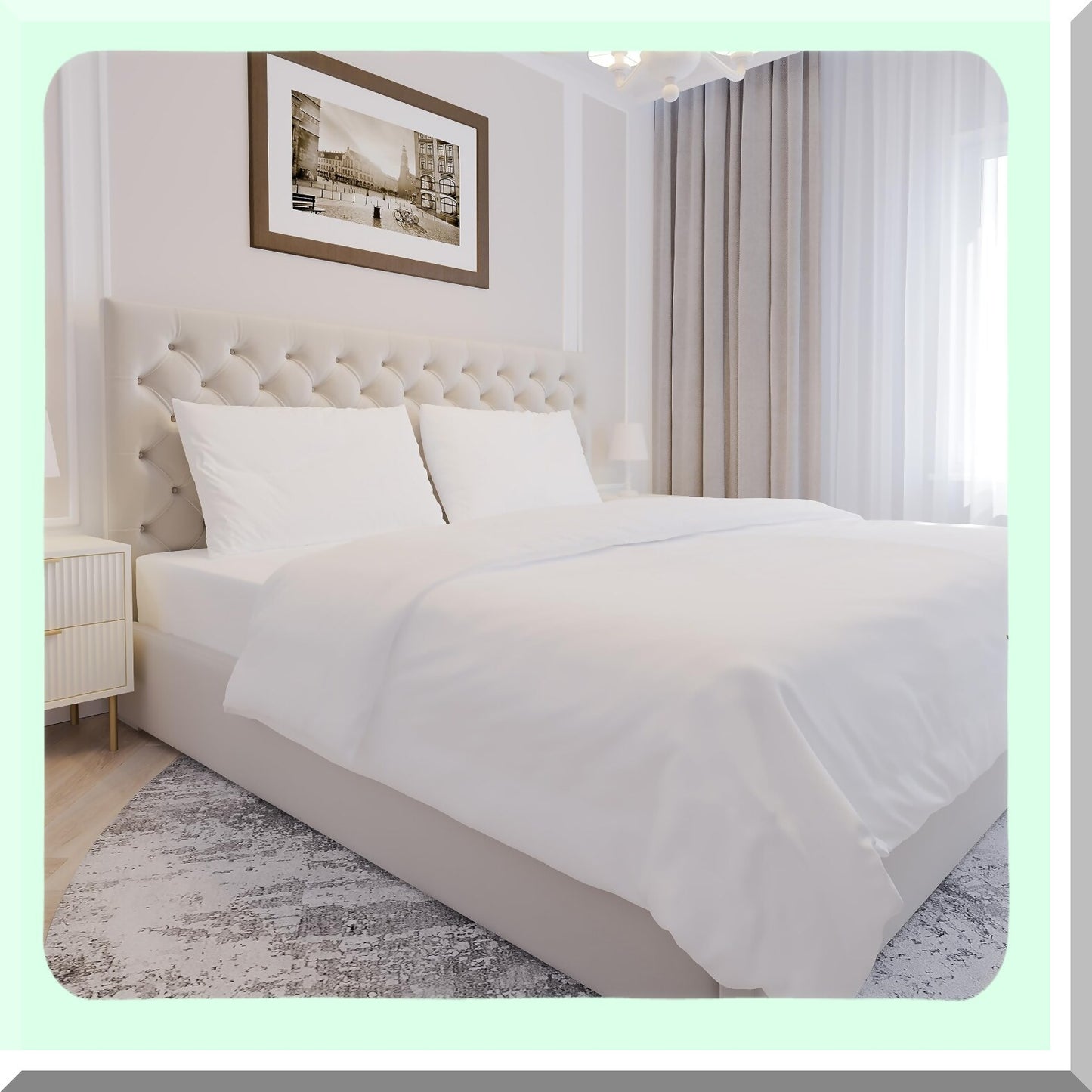 Luxury Sateen Queen Sheet Set - 600 TC 100% Cotton Bedding with Deep Pocket - Premium Hotel Quality Soft & Silky White Sheets - 4-Piece Set