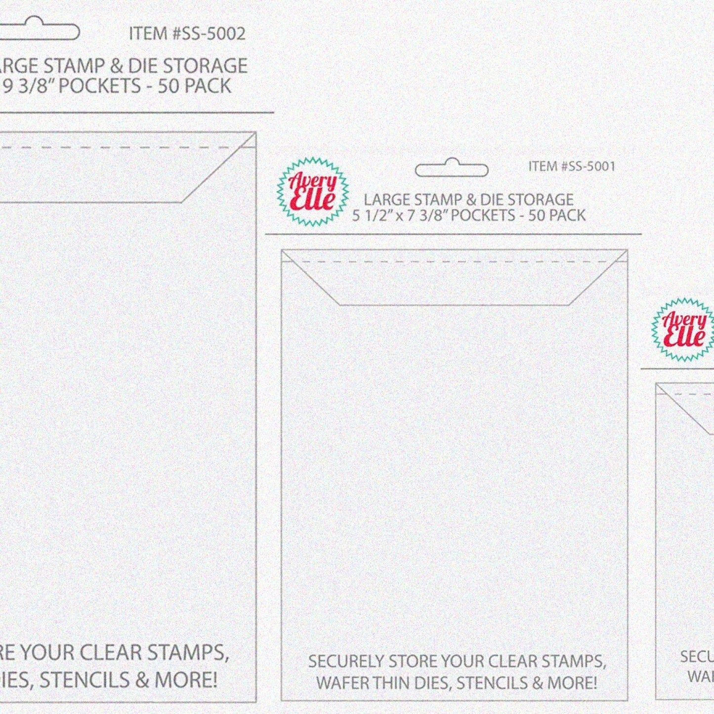 Stamp and Die Storage Pocket Set of 3 Sizes