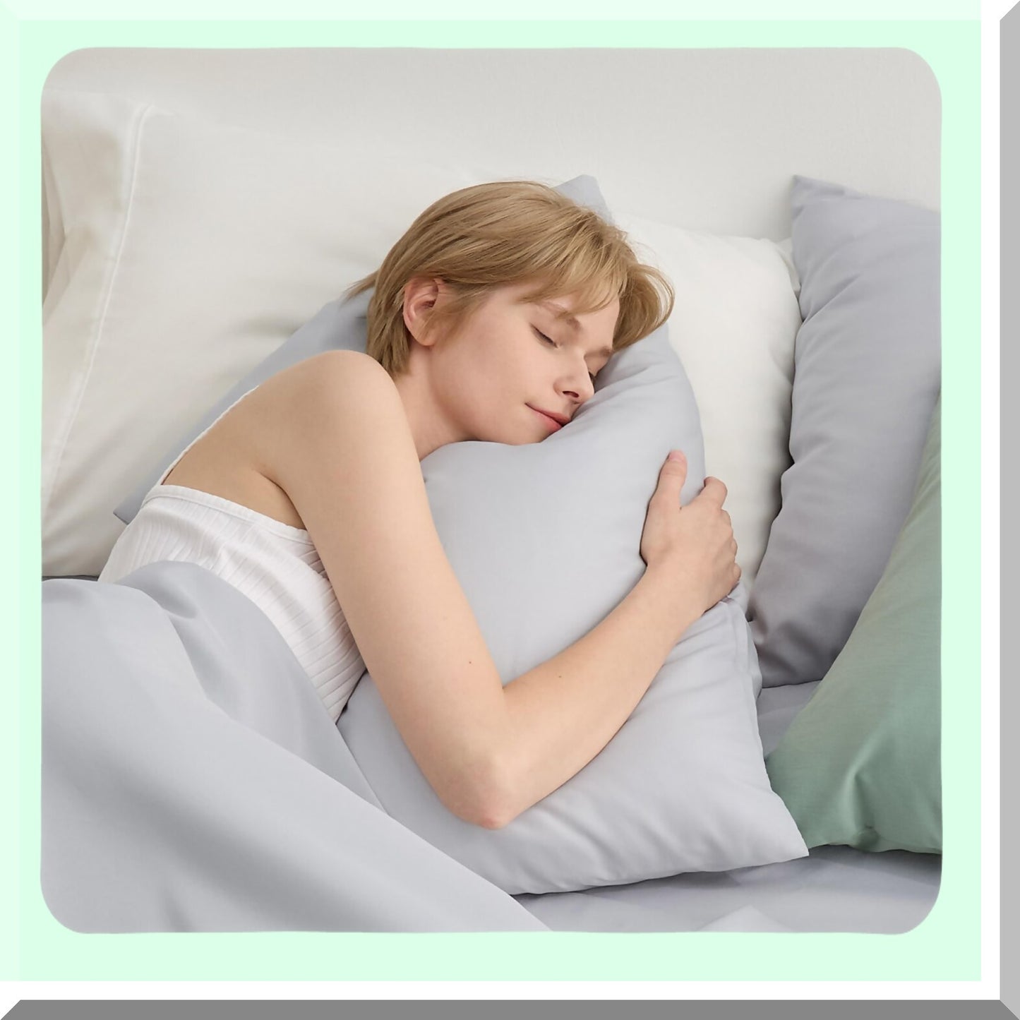 BambooCool Pillowcase Set - Breathable & Wrinkle-Free Pillow Covers - Soft Polyester Rayon - Envelope Closure - Gifts - Grey - 20x36 Inches