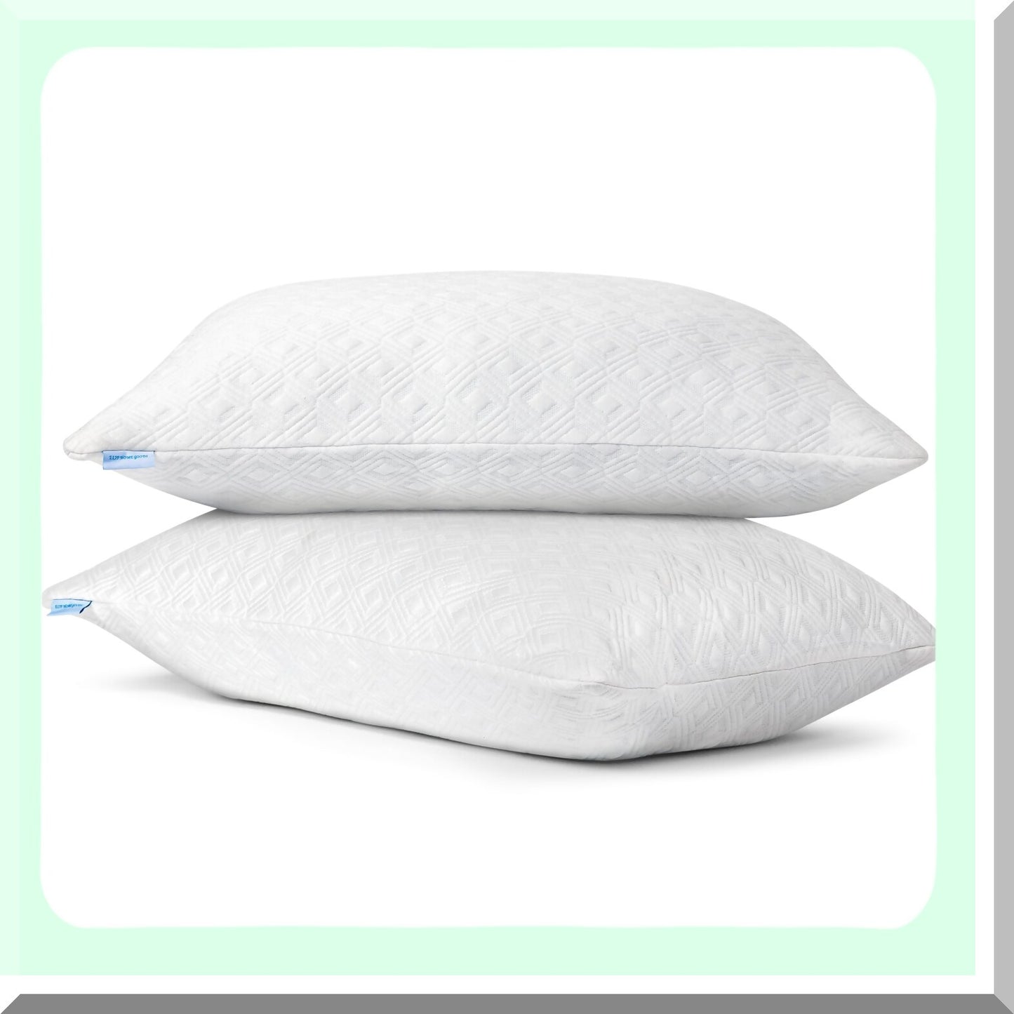 CoolBamboo Comfort Pillow Set - 2 Pack Cooling Memory Foam Pillows for Back, Stomach, Side Sleepers. Adjustable, Rayon Bamboo Cover, Removable.