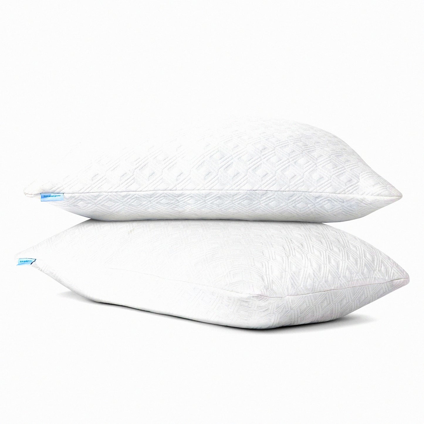 CoolBamboo Comfort Pillow Set - 2 Pack Cooling Memory Foam Pillows for Back, Stomach, Side Sleepers. Adjustable, Rayon Bamboo Cover, Removable.