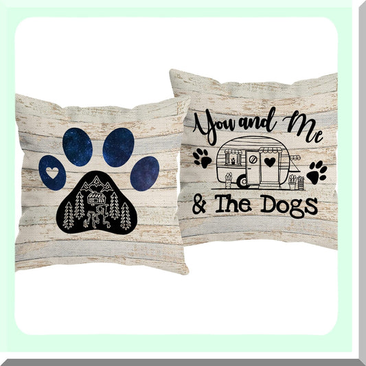 Dog Lover Camper Claw Pillow Covers Set of 2