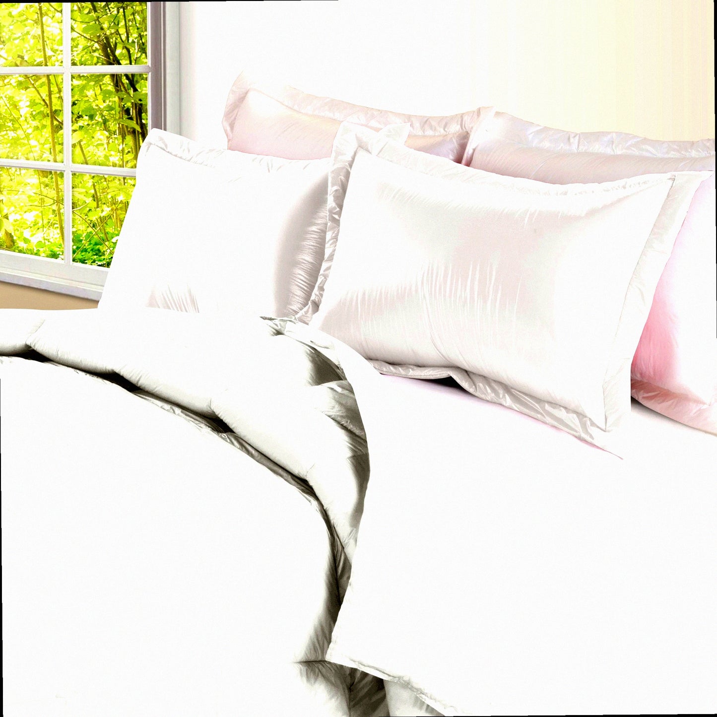 All-Weather Down Comforter - Twin Size - Water Resistant - Indoor/Outdoor - Extra Strong Nylon Cover - White - PUFF High