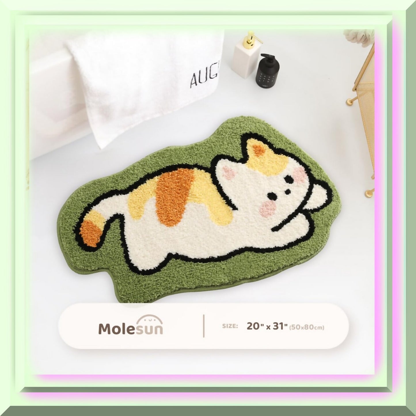 Animal Bath Mat 20"x31" Microfiber Non-Slip