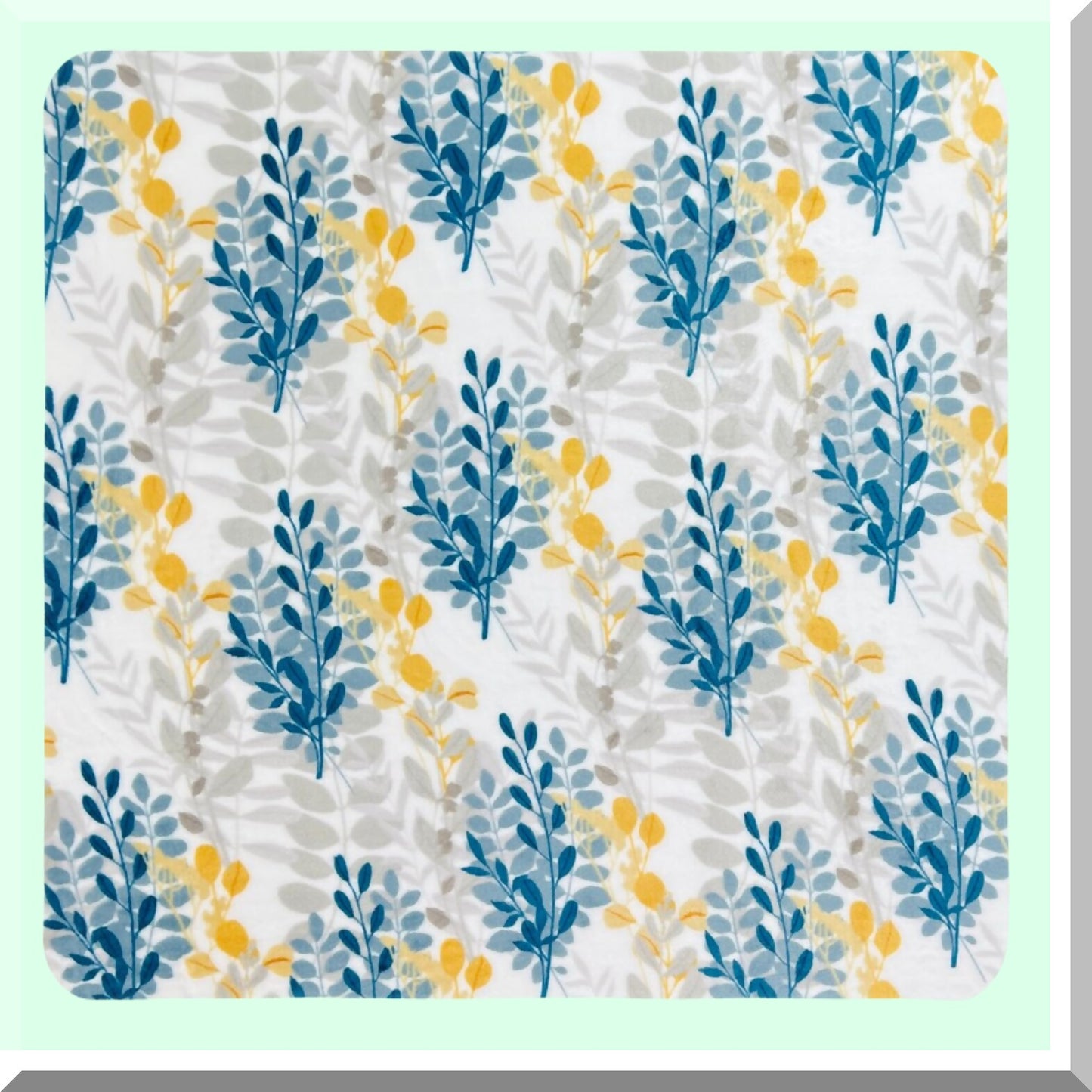 CozyLeaf Fleece Throw: Velvety Soft, Durable Blanket for Bed or Couch, Teal & Yellow Leaf Design, 50x70 inches
