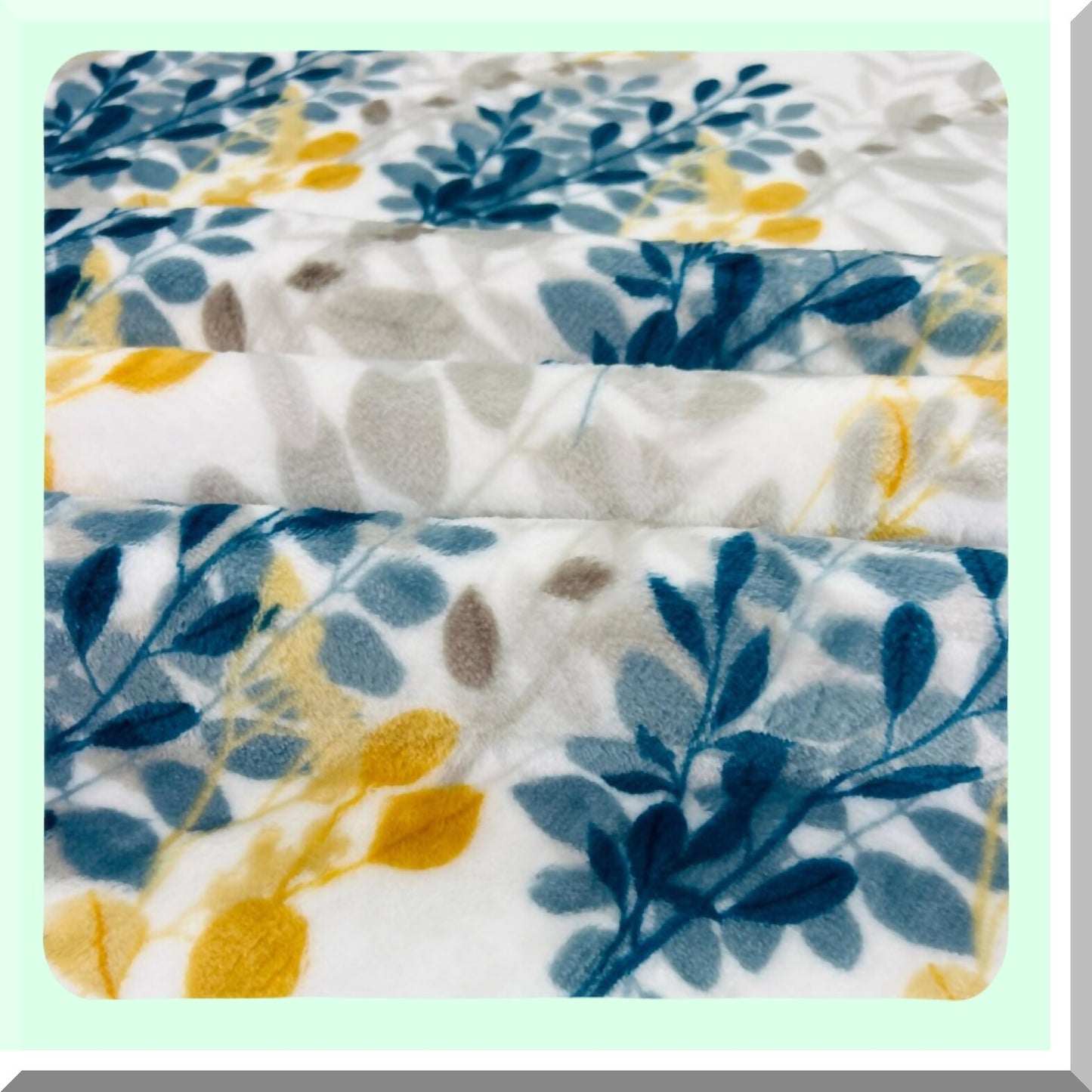 CozyLeaf Fleece Throw: Velvety Soft, Durable Blanket for Bed or Couch, Teal & Yellow Leaf Design, 50x70 inches
