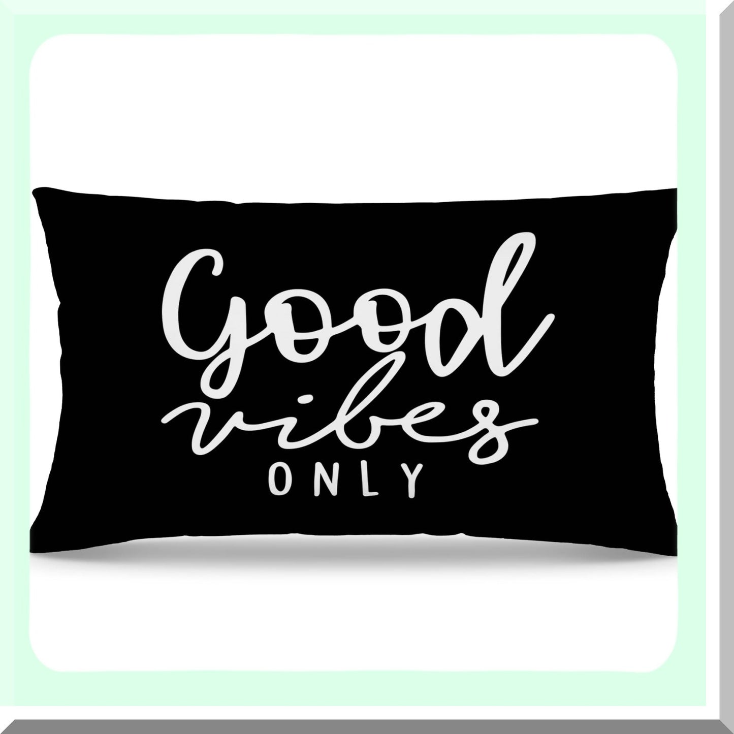 VibeBoost Inspirational Quote Pillow Covers - Funny Motivational Decorative Cushion Cases for Couch, Sofa, Living Room & Bed - Good Vibes Only Home Decor - 12 x 20 Pillowcase