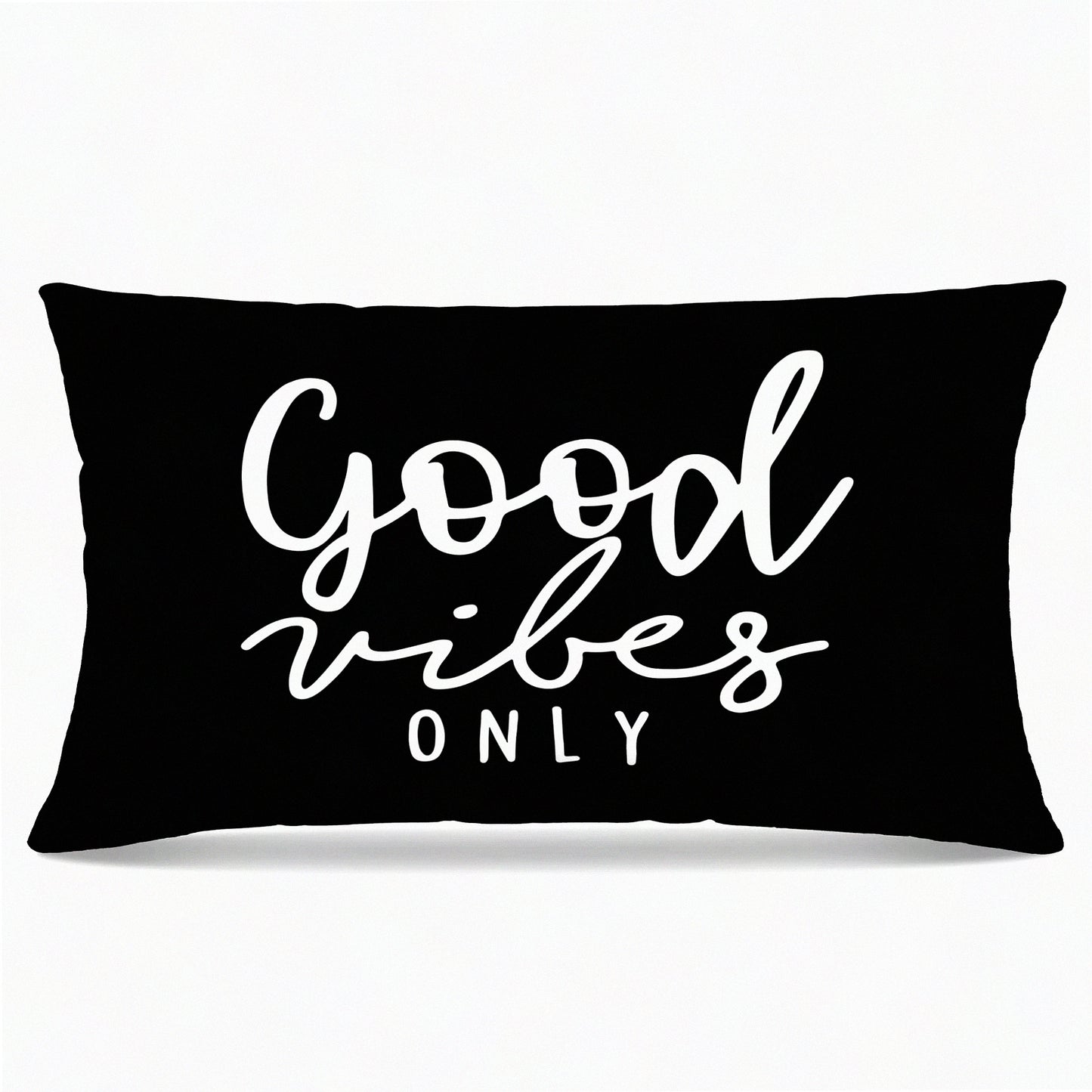 VibeBoost Inspirational Quote Pillow Covers - Funny Motivational Decorative Cushion Cases for Couch, Sofa, Living Room & Bed - Good Vibes Only Home Decor - 12 x 20 Pillowcase