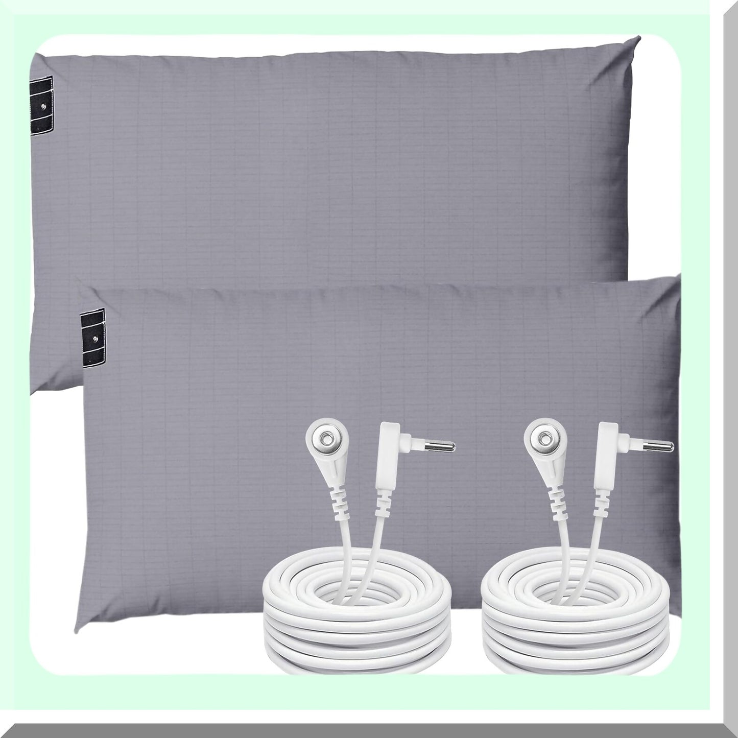 Grounding Comfort Cotton Pillowcase Set - Inflammation Reduction Sleep Therapy - Conductive Pillow Cover with Grounding Cord - 2PCS 20"30"