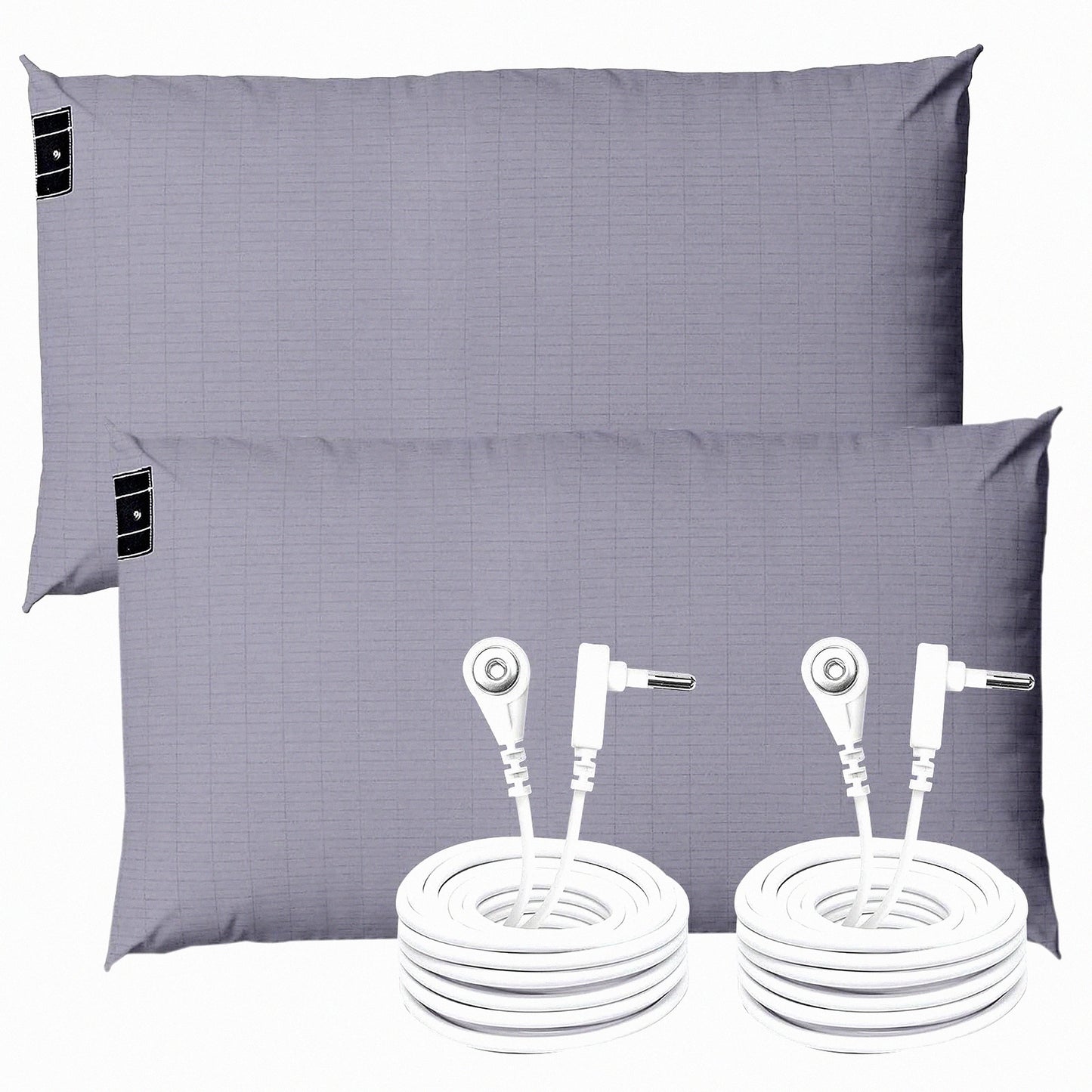 Grounding Comfort Cotton Pillowcase Set - Inflammation Reduction Sleep Therapy - Conductive Pillow Cover with Grounding Cord - 2PCS 20"30"