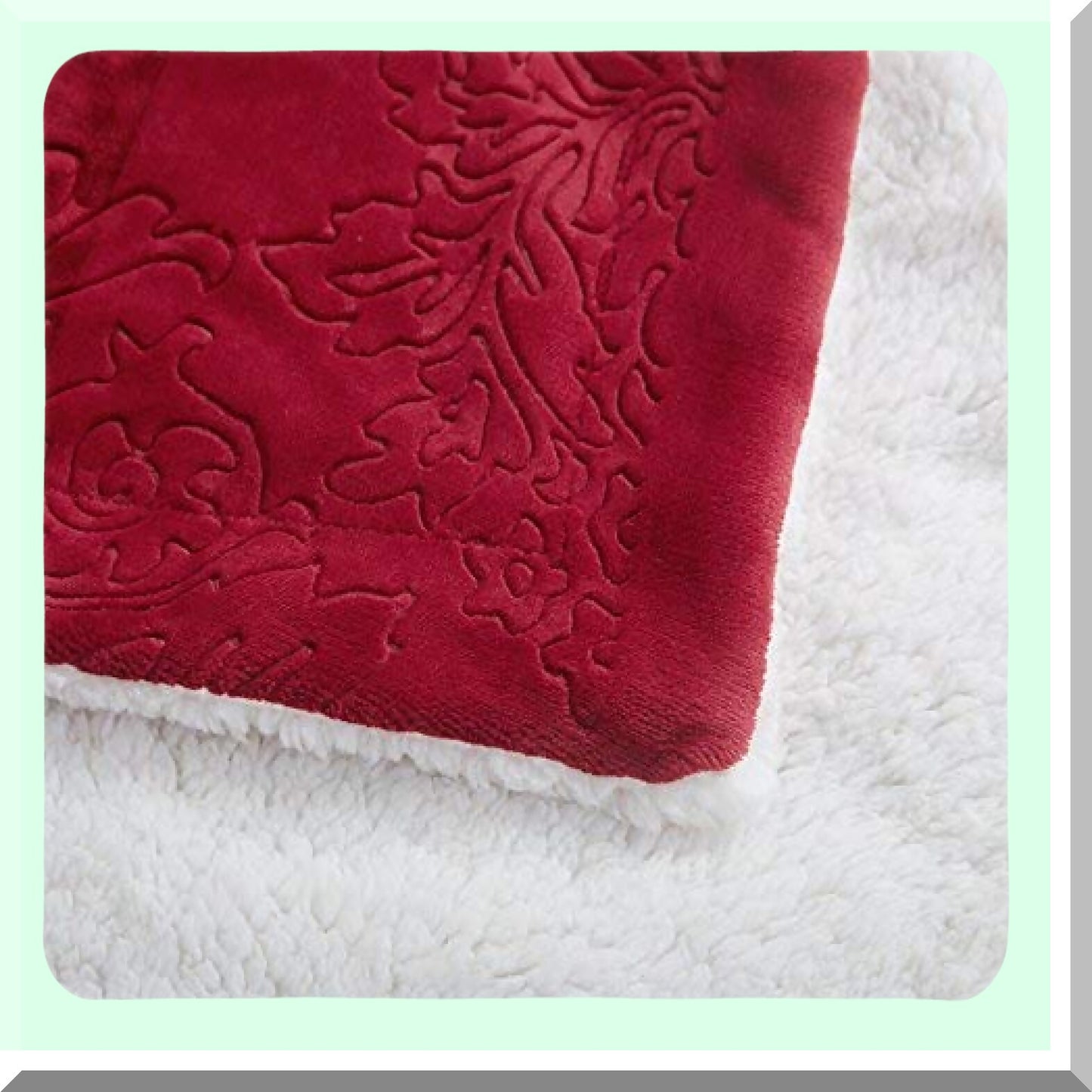 CozyMerlot Sherpa Fleece Throw - Super Soft, Warm, Embossed Bed Blanket, 50x60 Inch