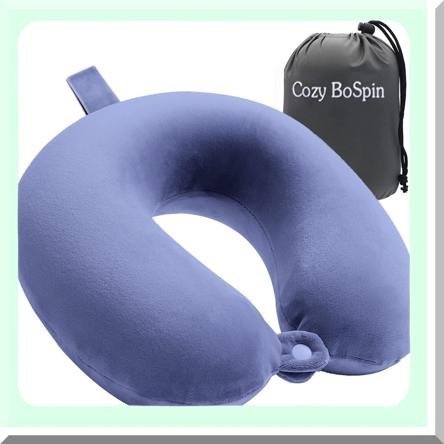 ComfortCloud TravelEase Memory Foam Neck Pillow - Portable Support for Flights, Car, Home - Airplane Comfort Pillow - Lightweight Camping Pack (Blue)