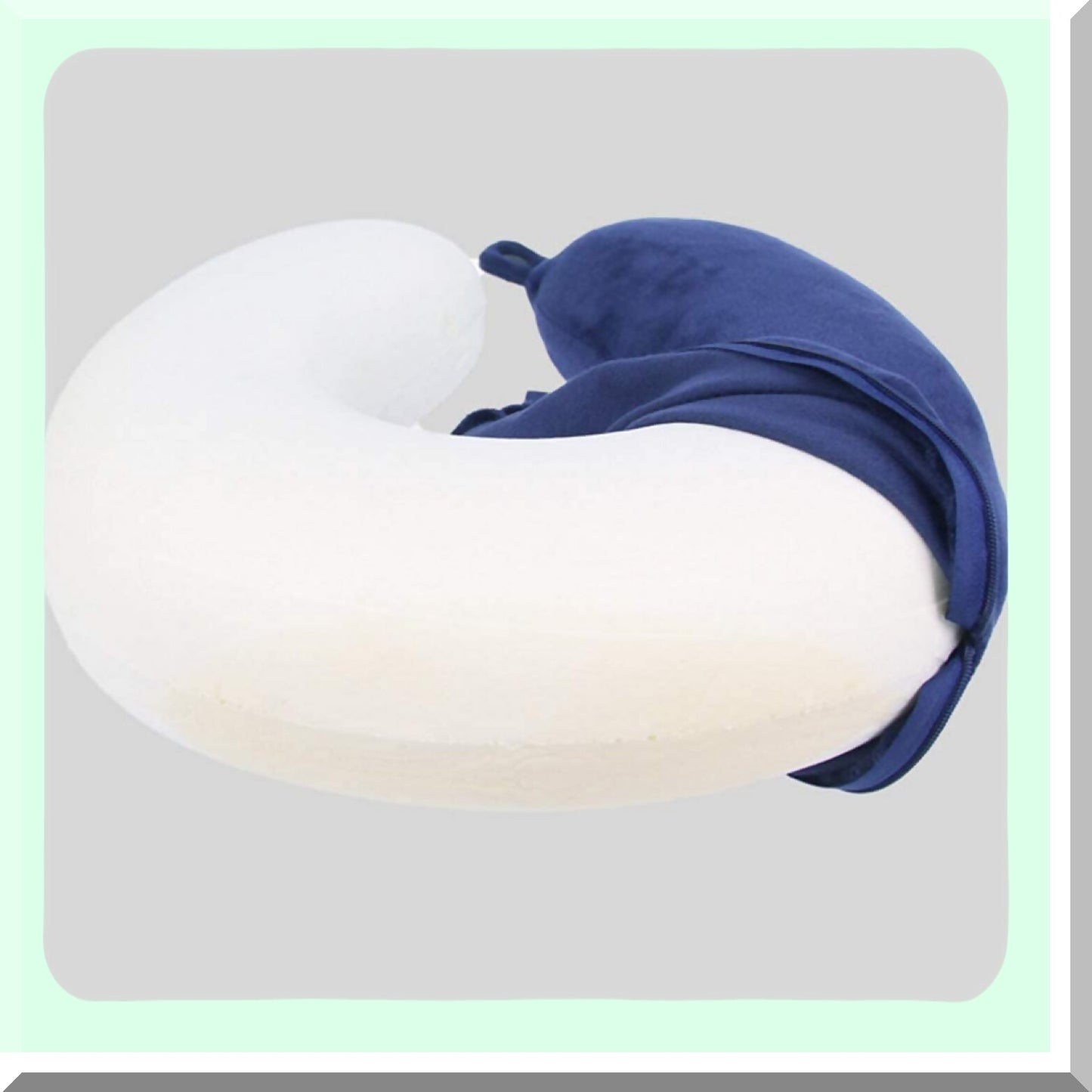 ComfortCloud TravelEase Memory Foam Neck Pillow - Portable Support for Flights, Car, Home - Airplane Comfort Pillow - Lightweight Camping Pack (Blue)