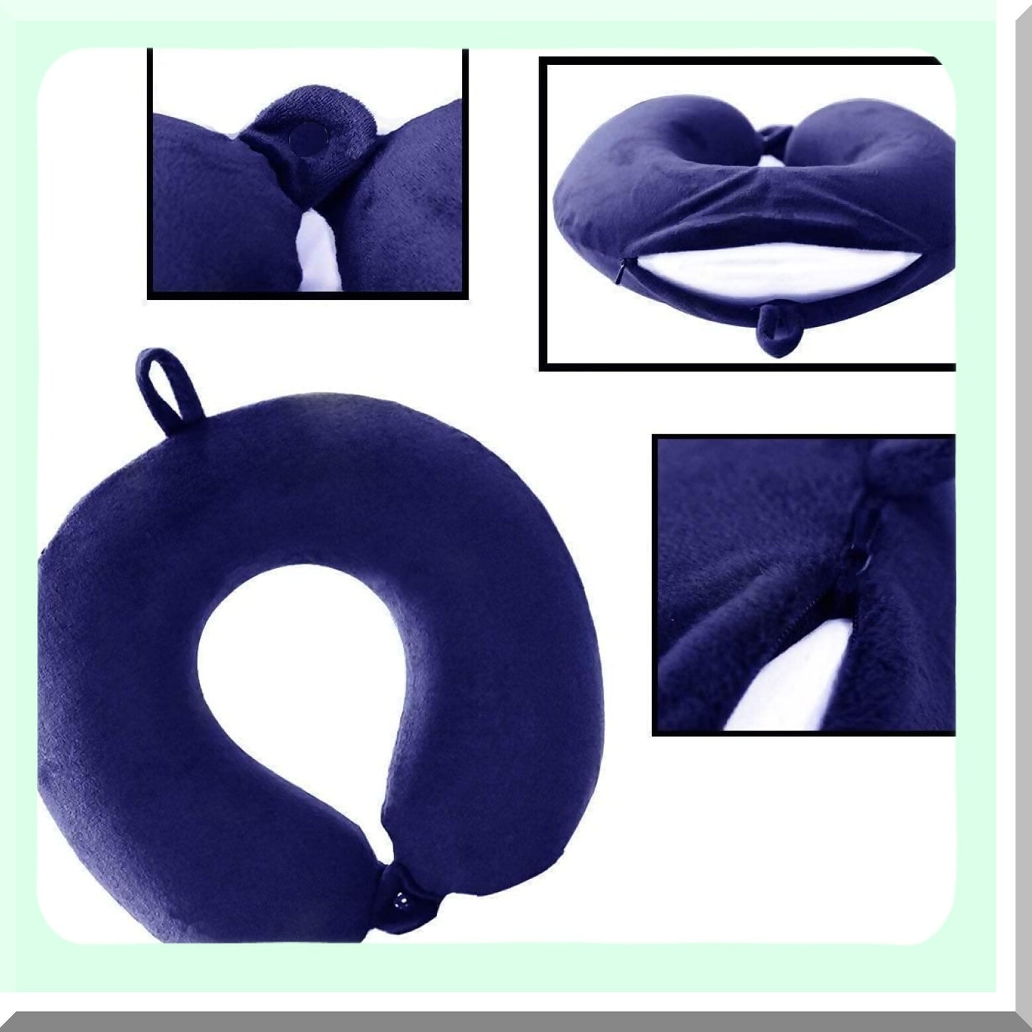 ComfortCloud TravelEase Memory Foam Neck Pillow - Portable Support for Flights, Car, Home - Airplane Comfort Pillow - Lightweight Camping Pack (Blue)