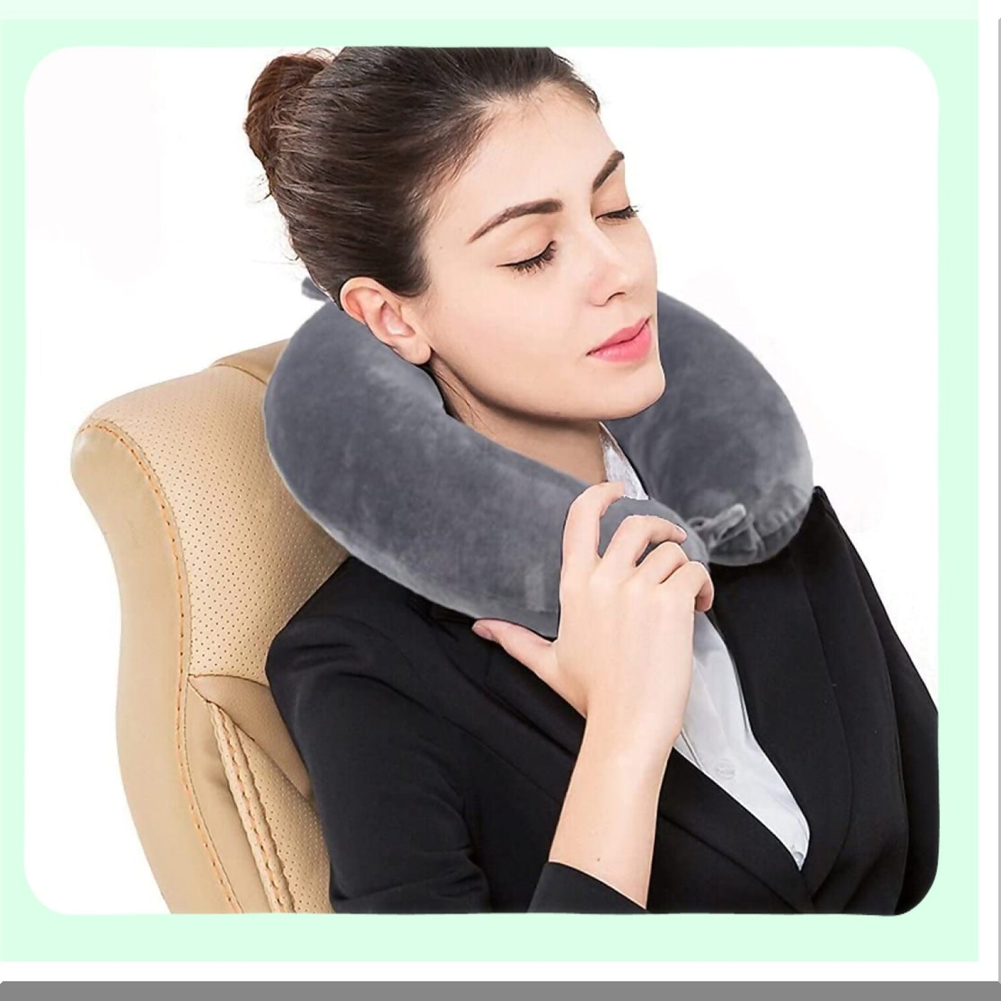 ComfortCloud TravelEase Memory Foam Neck Pillow - Portable Support for Flights, Car, Home - Airplane Comfort Pillow - Lightweight Camping Pack (Blue)