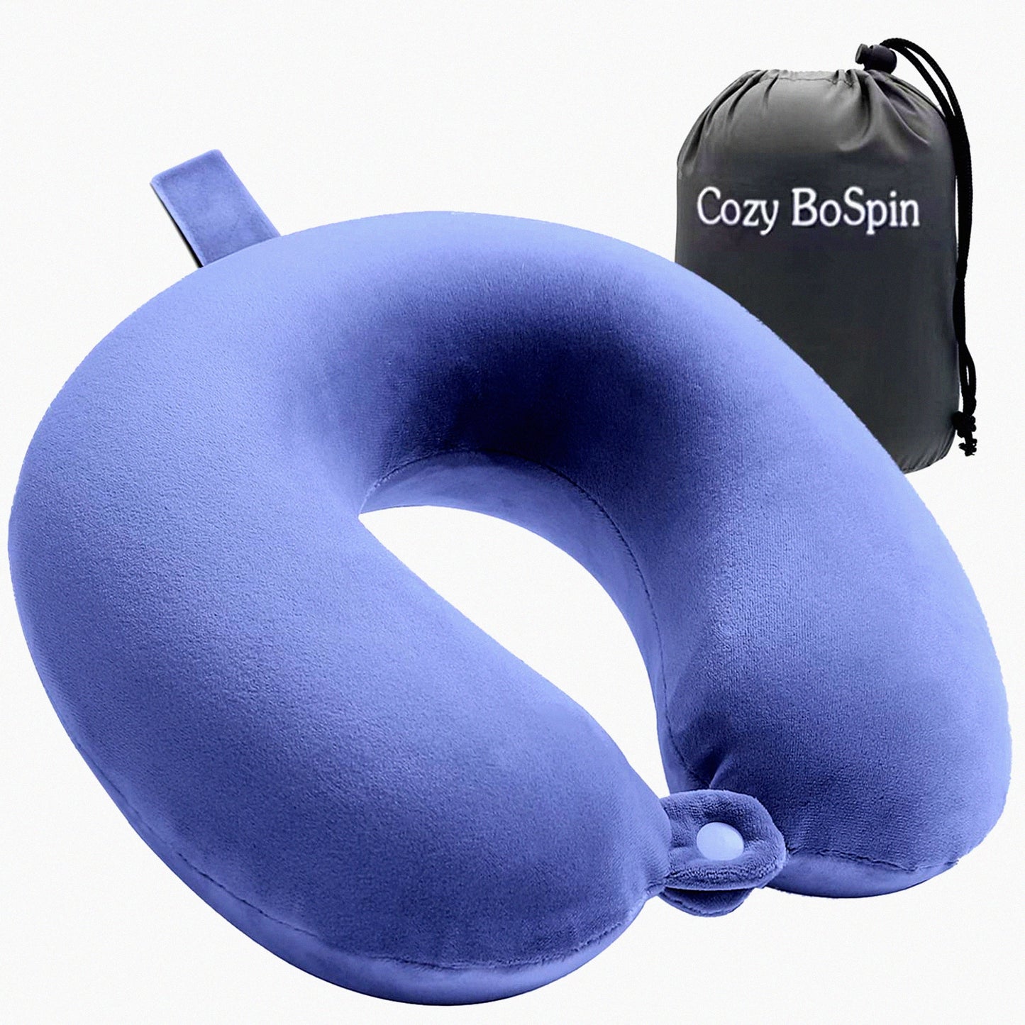ComfortCloud TravelEase Memory Foam Neck Pillow - Portable Support for Flights, Car, Home - Airplane Comfort Pillow - Lightweight Camping Pack (Blue)