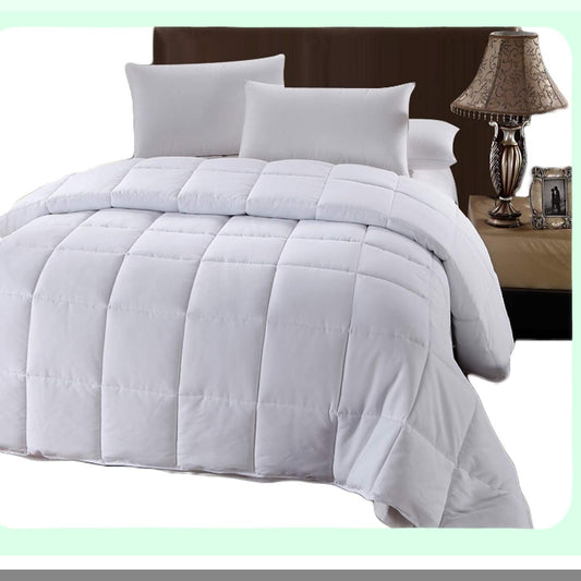 Luxury Plush All-Season Oversized Comforter - Hypoallergenic White Down Alternative Duvet Insert with Corner Tabs, 110x98 King Size