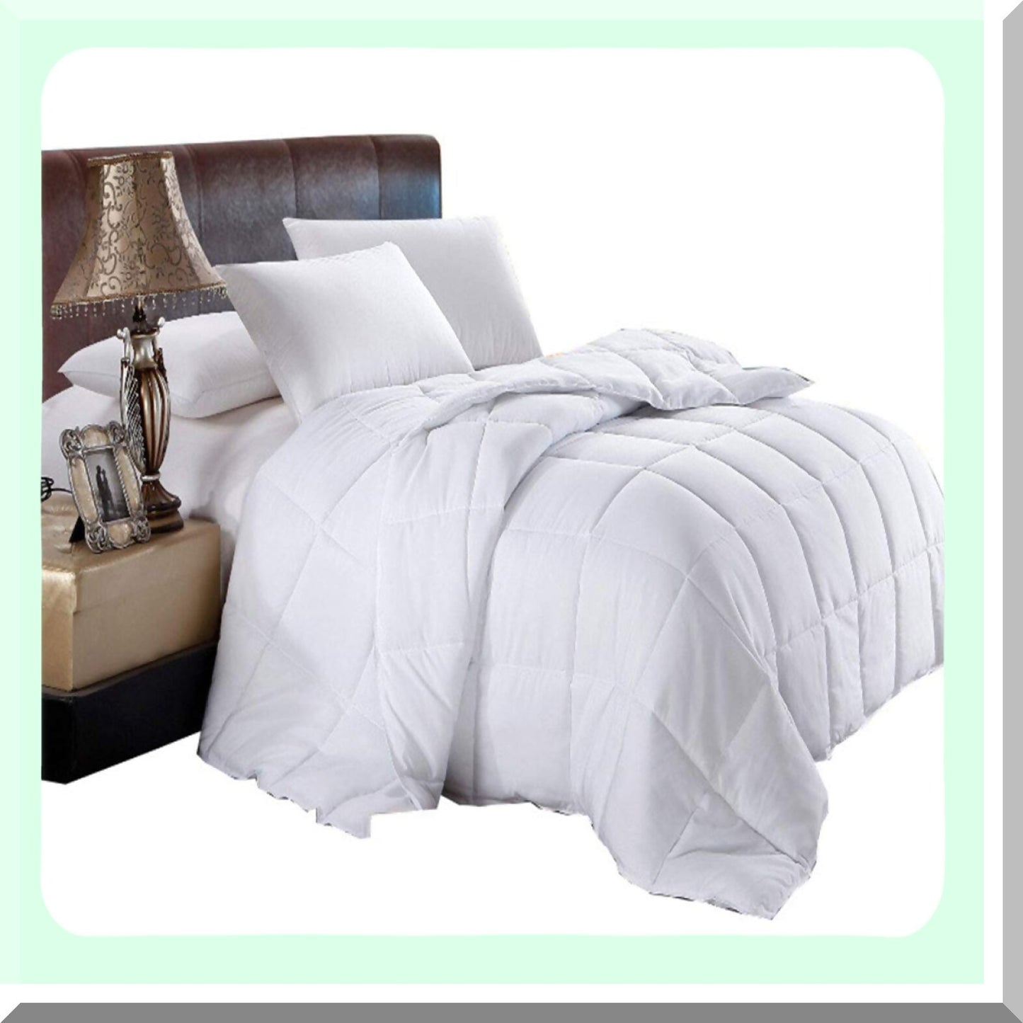 Luxury Plush All-Season Oversized Comforter - Hypoallergenic White Down Alternative Duvet Insert with Corner Tabs, 110x98 King Size