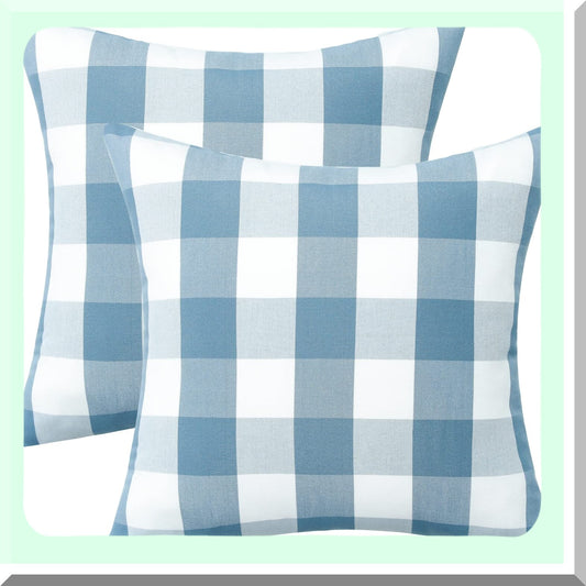 Farmhouse Buffalo Check Linen Pillow Covers Set of 2