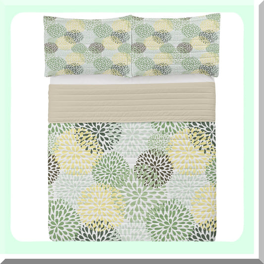 Springtime Garden Bedspread Set Compatible with Queen Size