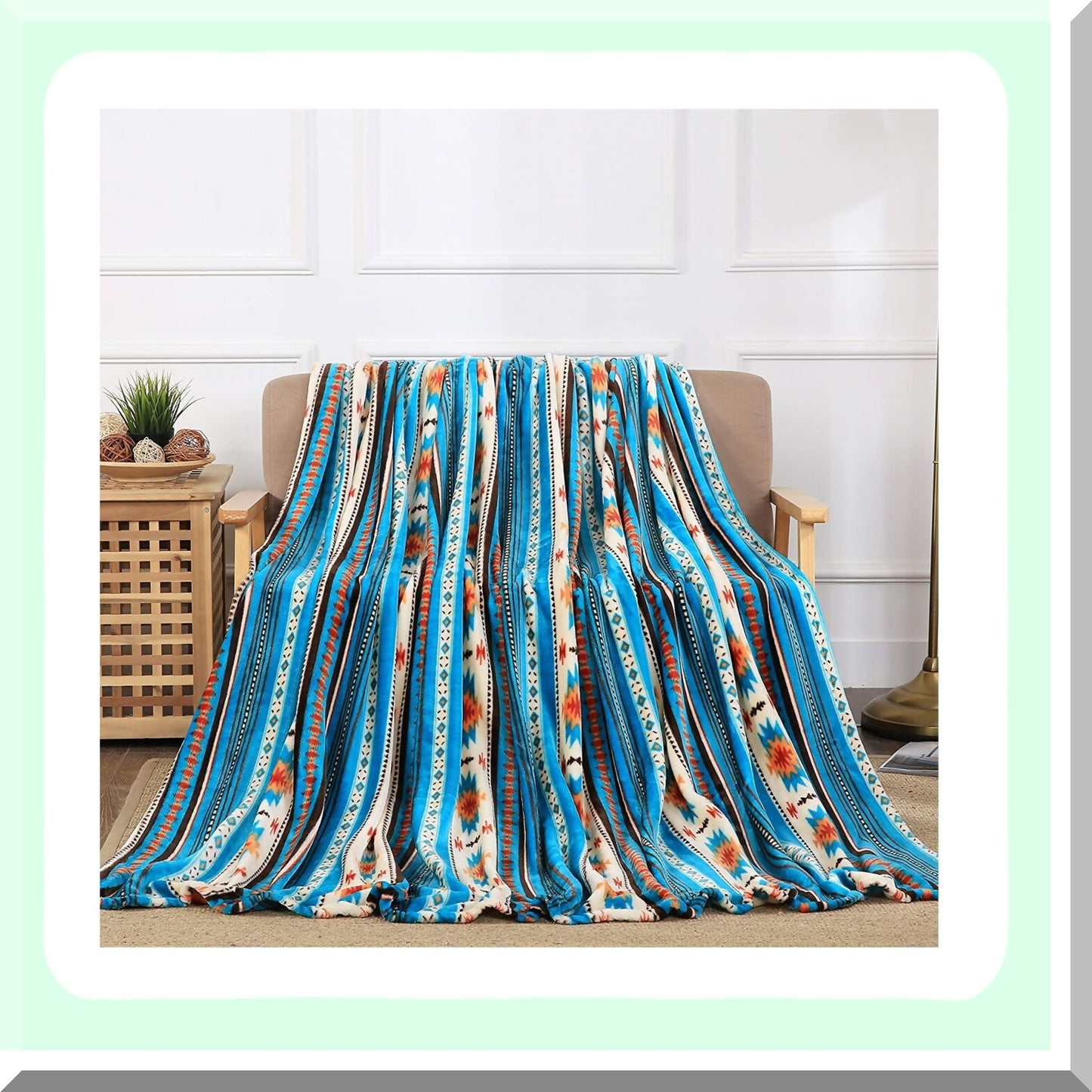 UltraSoft Microfiber Plush Throw Blanket - Cozy Comfort for Couch, Home, Bedroom, Living Room - Beverly Blue