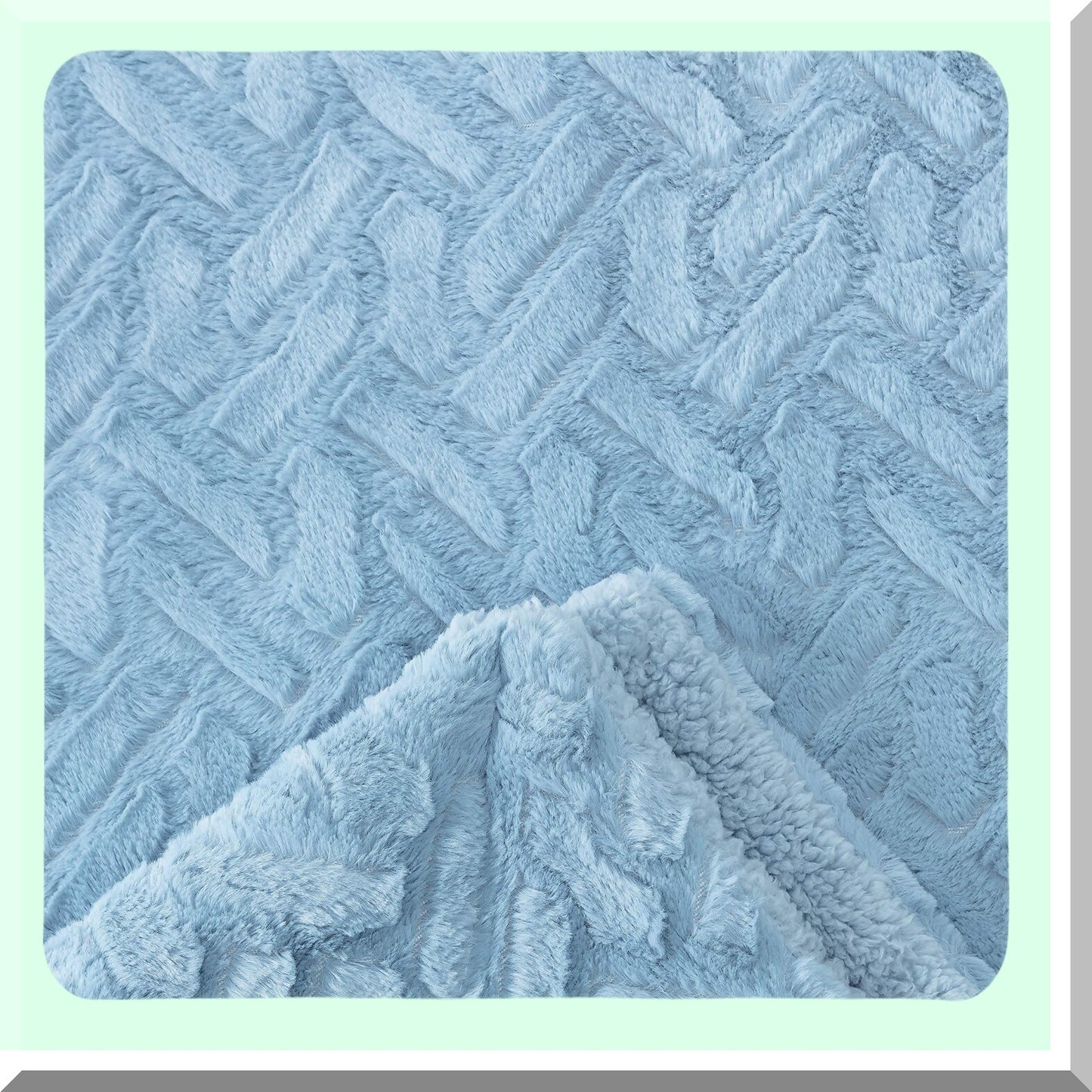 UltraSoft Sky Blue Sherpa Throw Blanket - Plush & Cozy 50"x65""