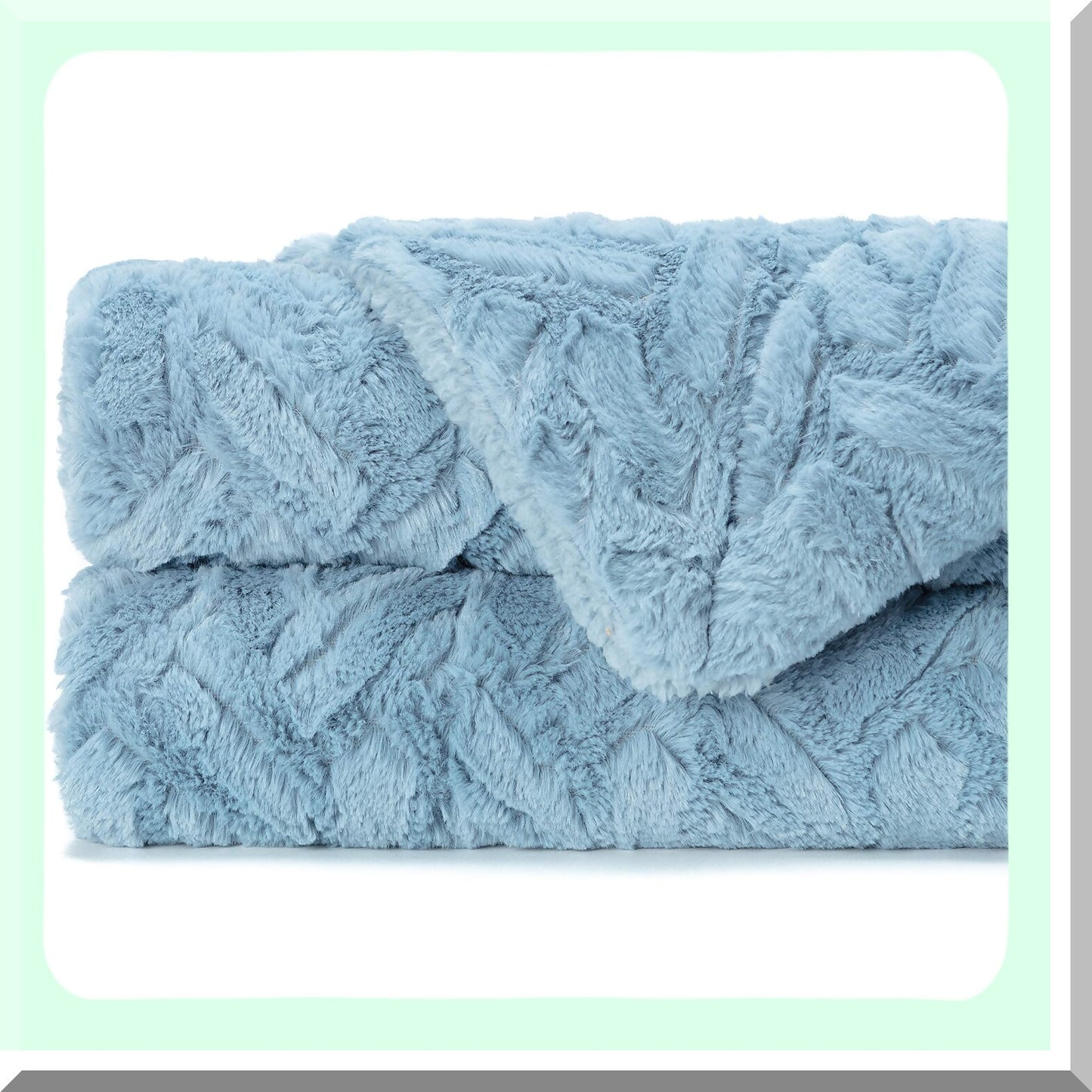 UltraSoft Sky Blue Sherpa Throw Blanket - Plush & Cozy 50"x65""