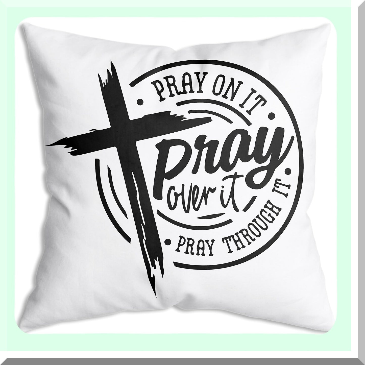 Christian Cross Blessings Throw Pillow Covers - Inspirational Bible Verse Decor for Family Bedroom & Living Room - 18x18 Inch Housewarming Gift