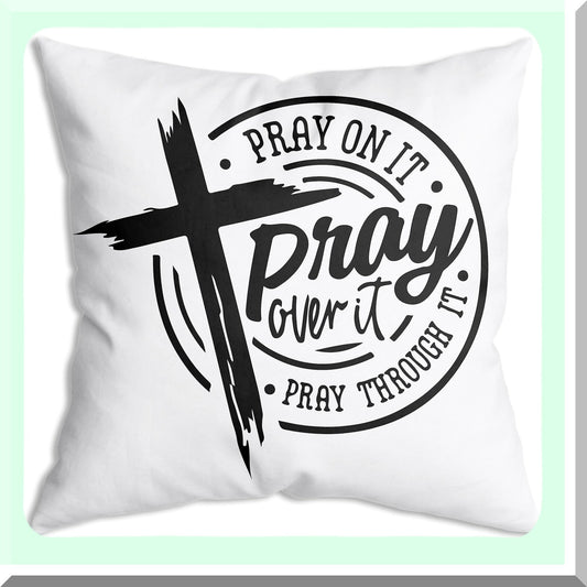 Christian Cross Blessings Throw Pillow Cover 18x18