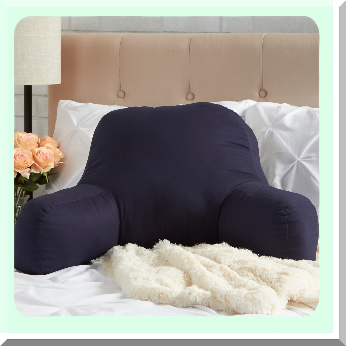Midnight Comfort Junior Bed Rest Pillow - Supportive Cotton Duck Fabric for Kids, Perfect for Reading, Gaming, and Relaxing in Bed