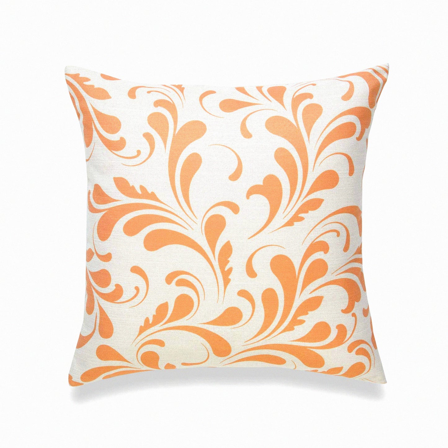 Autumn Harvest Orange Floral Throw Pillow Cover - 18"x18" - Decorative Cushion Case for Couch, Sofa, Bed - Fall Home Decor Accent