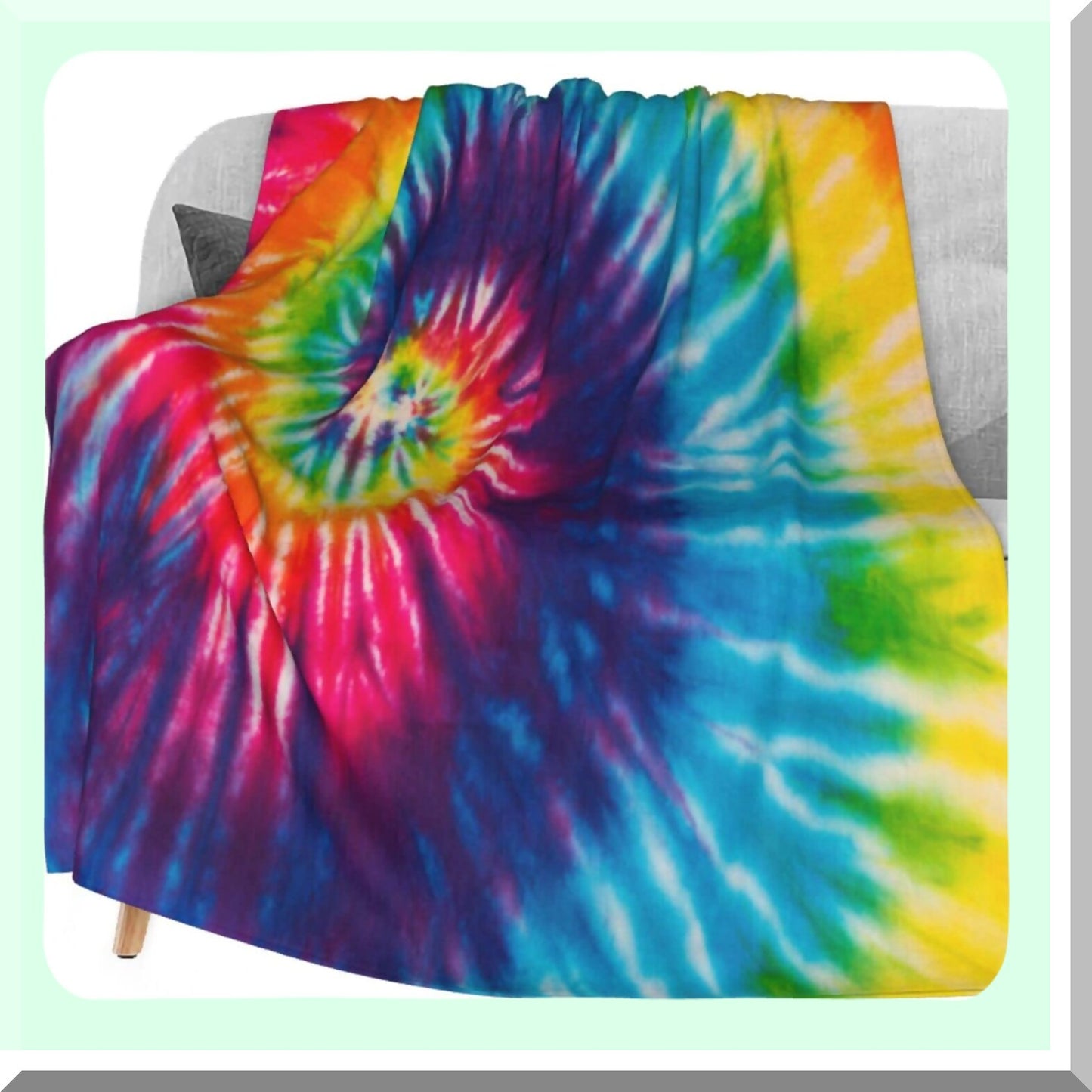 Vibrant CozyFluff Tie Dye Fleece Throw - 50"x60" All-Season Warm Soft Blanket for Living Room, Bedroom, Sofa, Couch, Kids & Adults"