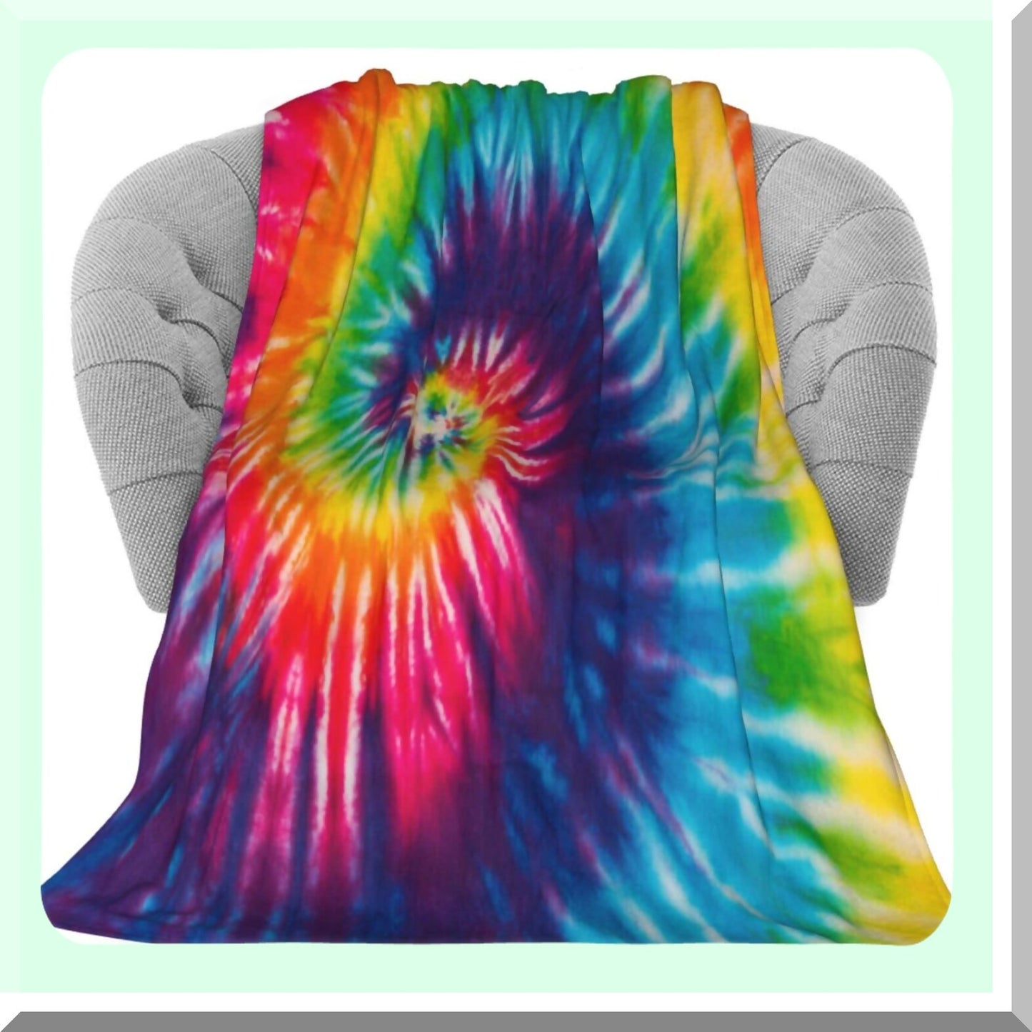Vibrant CozyFluff Tie Dye Fleece Throw - 50"x60" All-Season Warm Soft Blanket for Living Room, Bedroom, Sofa, Couch, Kids & Adults"