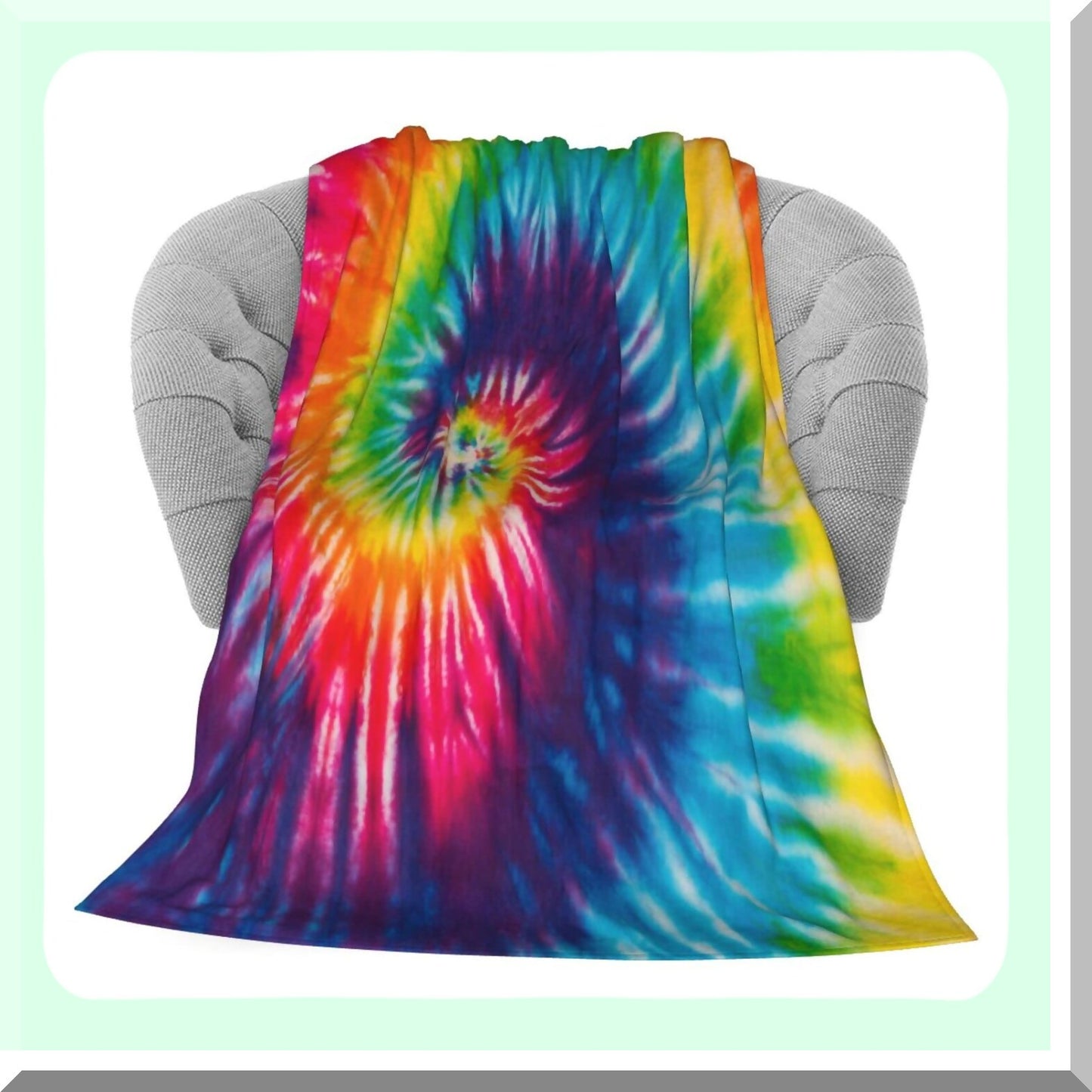 Vibrant CozyFluff Tie Dye Fleece Throw - 50"x60" All-Season Warm Soft Blanket for Living Room, Bedroom, Sofa, Couch, Kids & Adults"