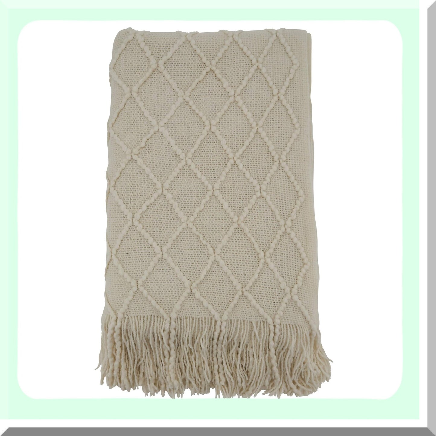 CozyIvory Knit Throw Blanket - 50"x60" Luxurious Softness