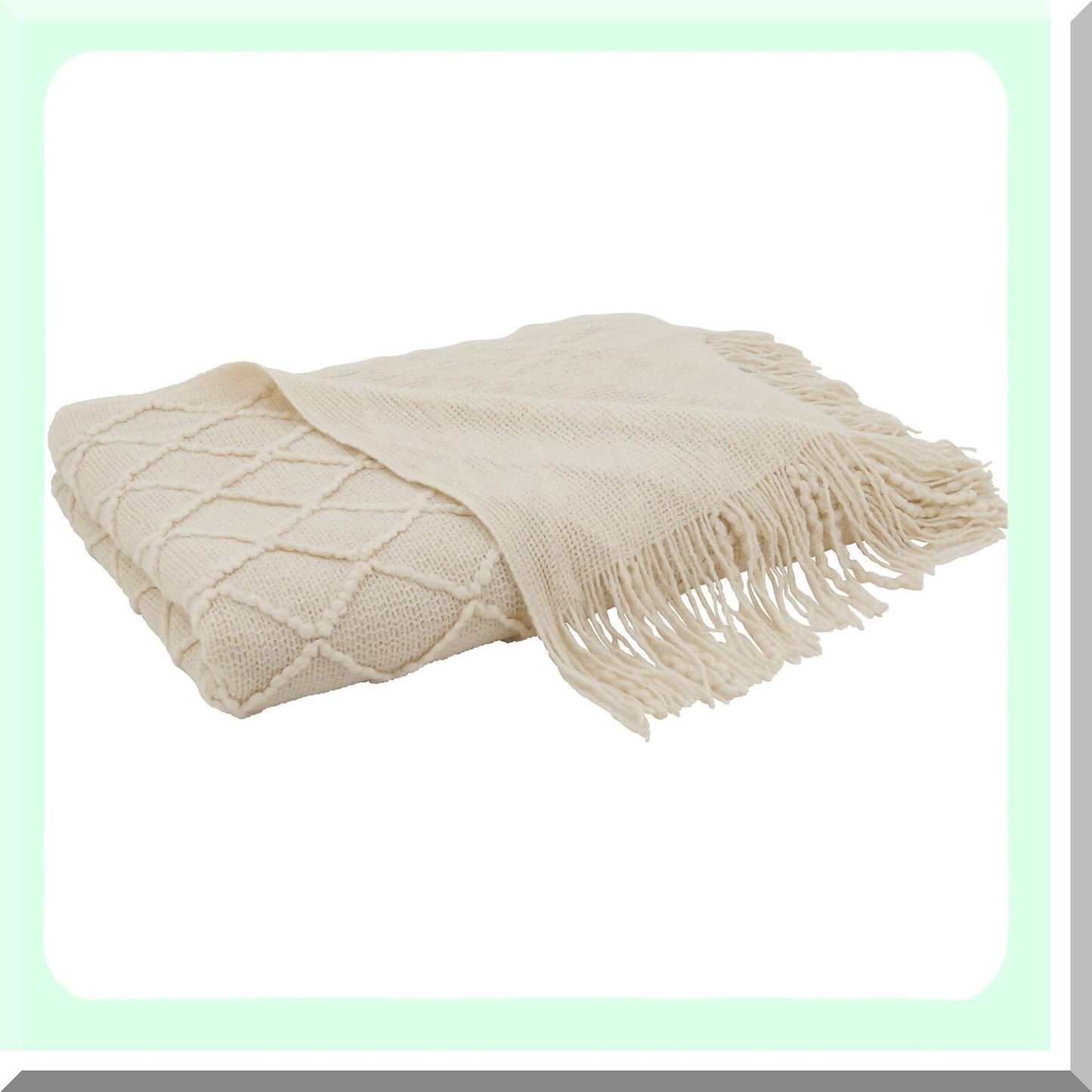 CozyIvory Knit Throw Blanket - 50"x60" Luxurious Softness