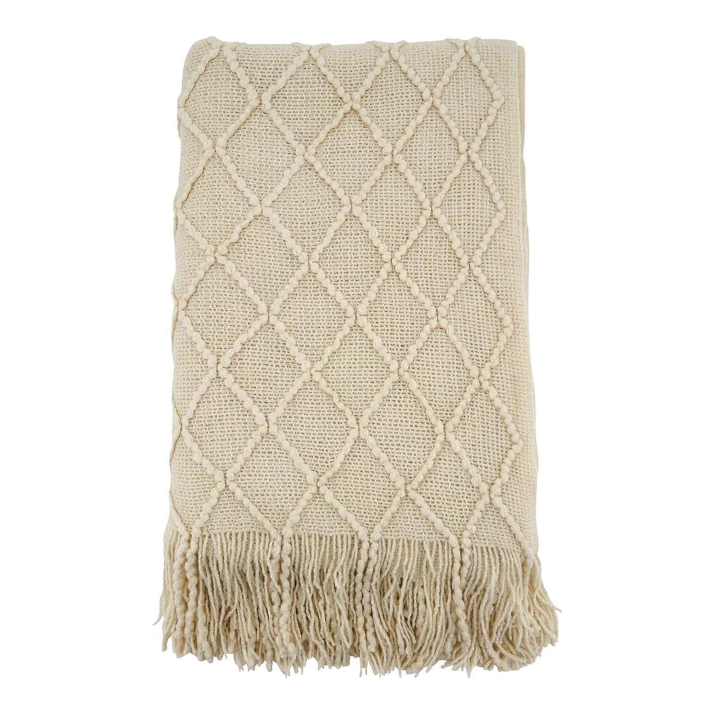 CozyIvory Knit Throw Blanket - 50"x60" Luxurious Softness