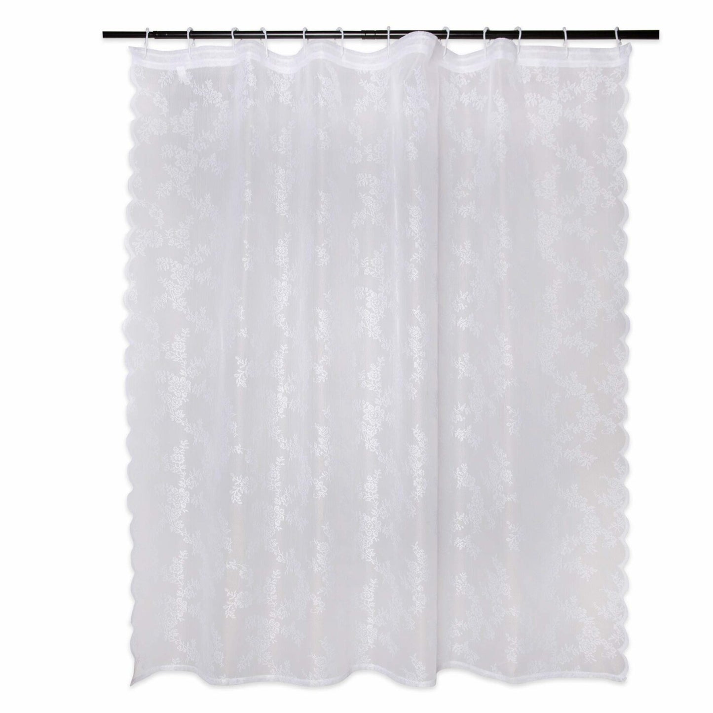 Lace Shower Curtain 72x72 Flower Blossom White