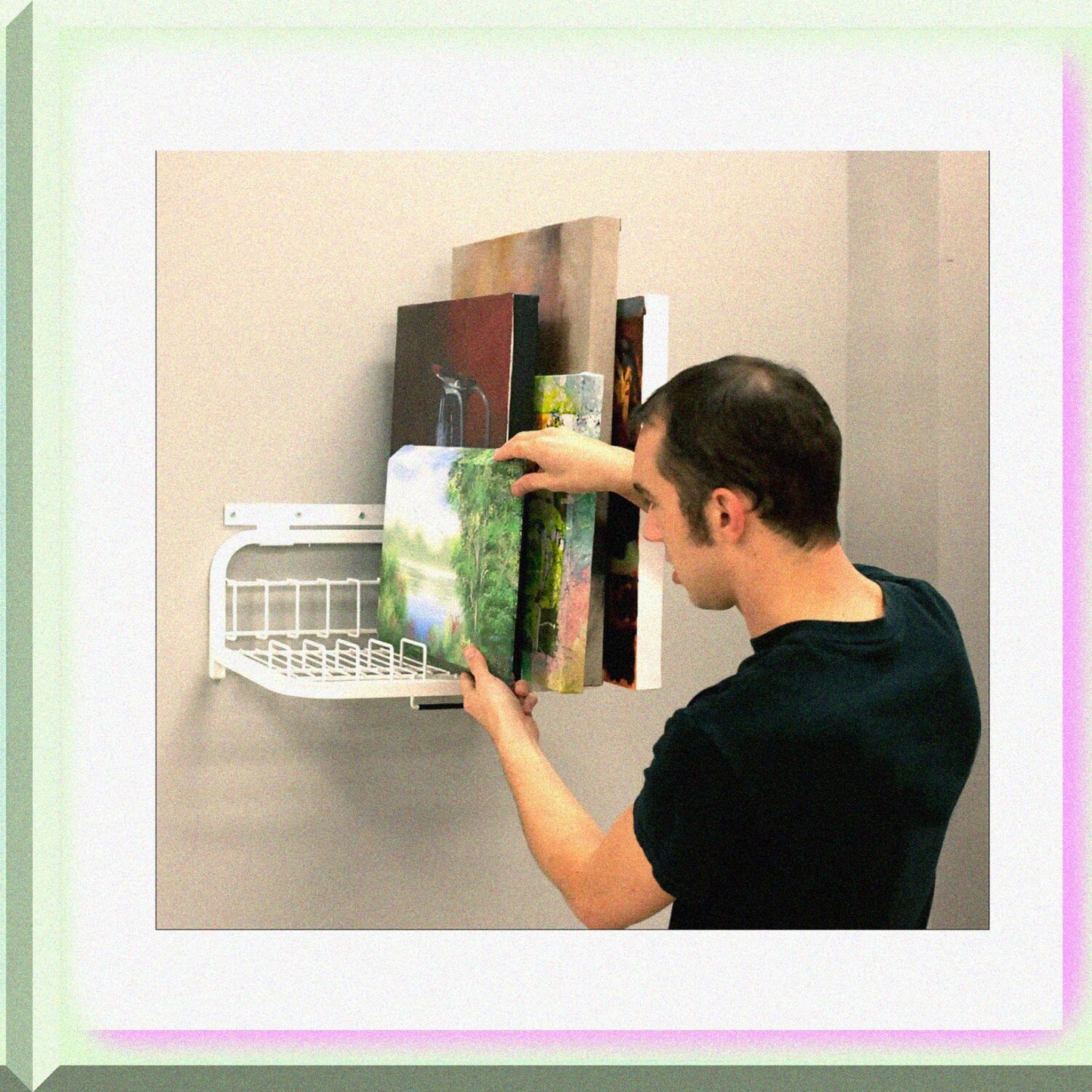 Small Art and Canvas Keeper Wall Mount Storage Rack