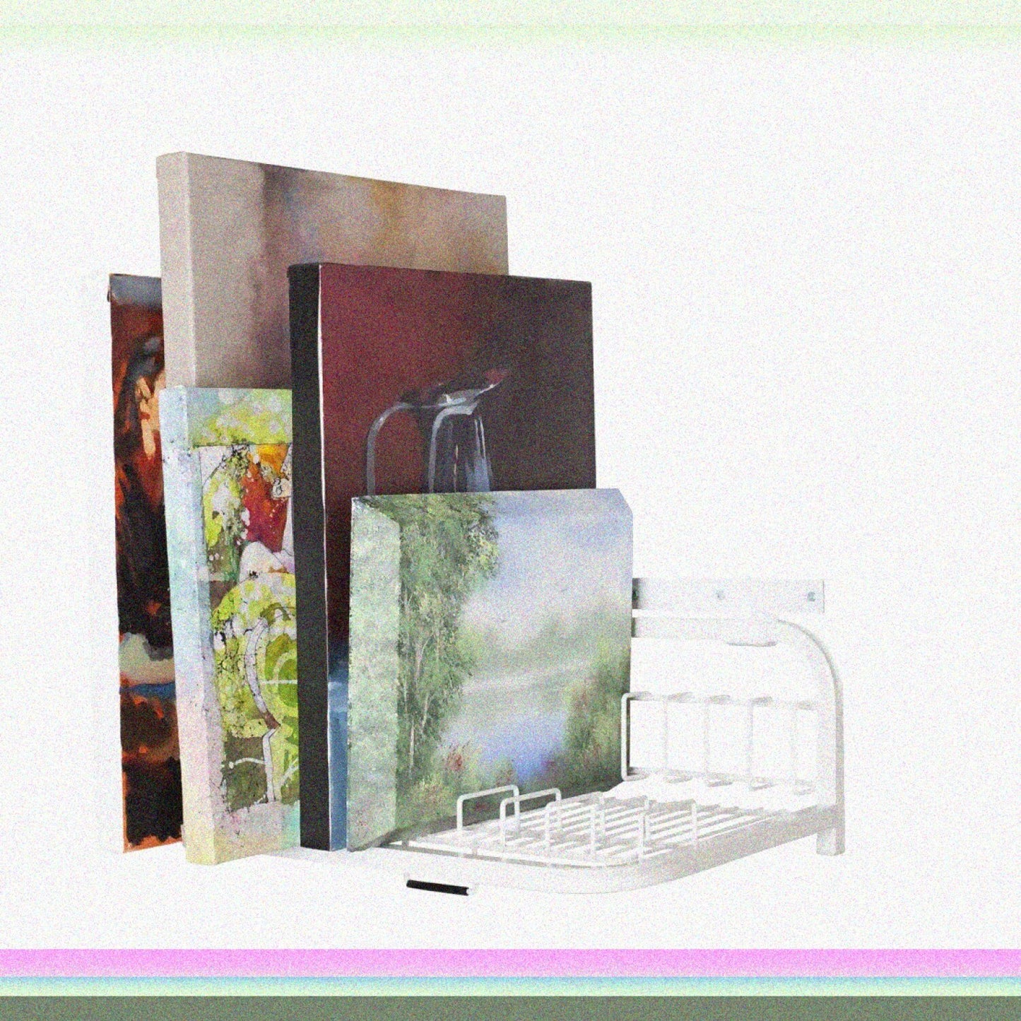 Small Art and Canvas Keeper Wall Mount Storage Rack
