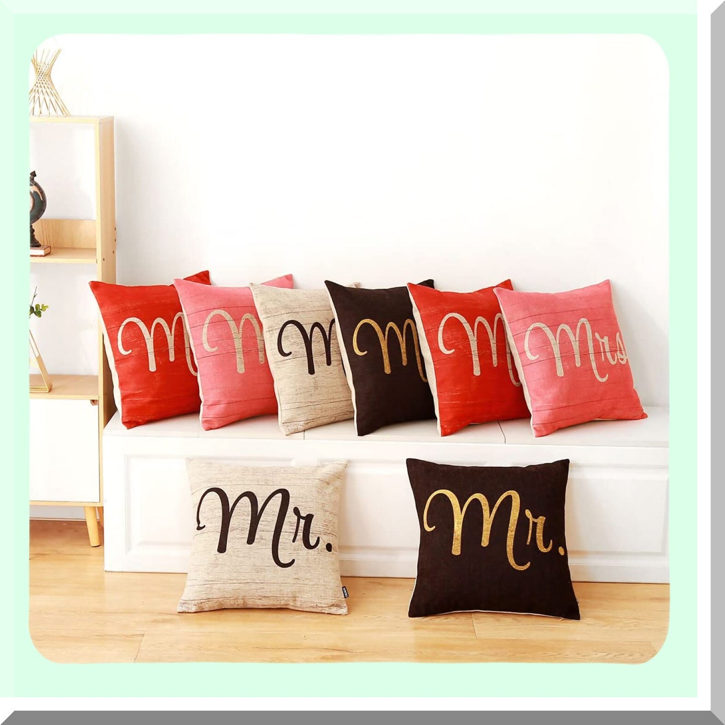 Love Nest Pillow Covers - Romantic Couples Bedroom Decor - Wedding Words Throw Cushion - Valentines Day Anniversary Mothers Day Gift - 18x18 inches