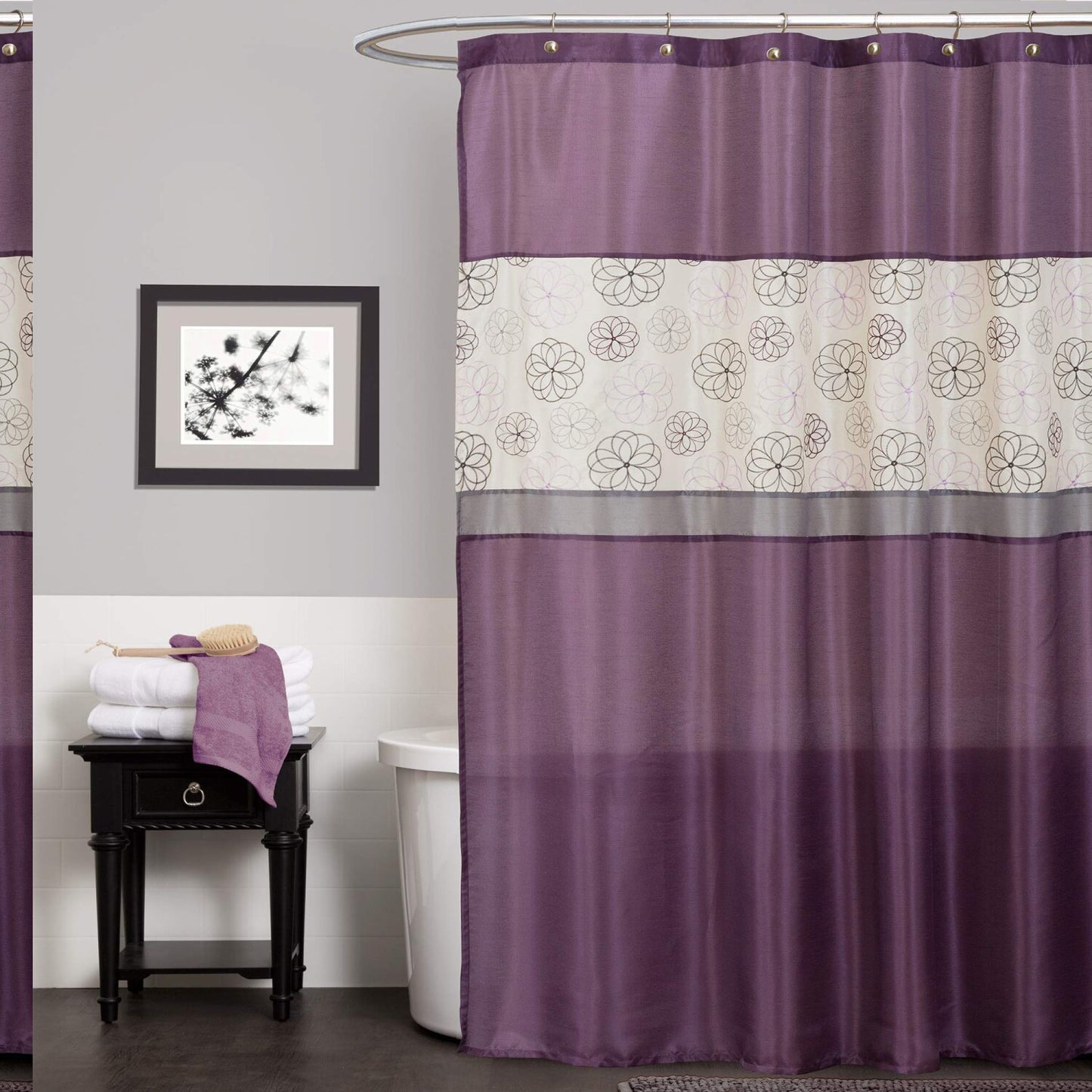 Covina Purple Shower Curtain 72x72 inches