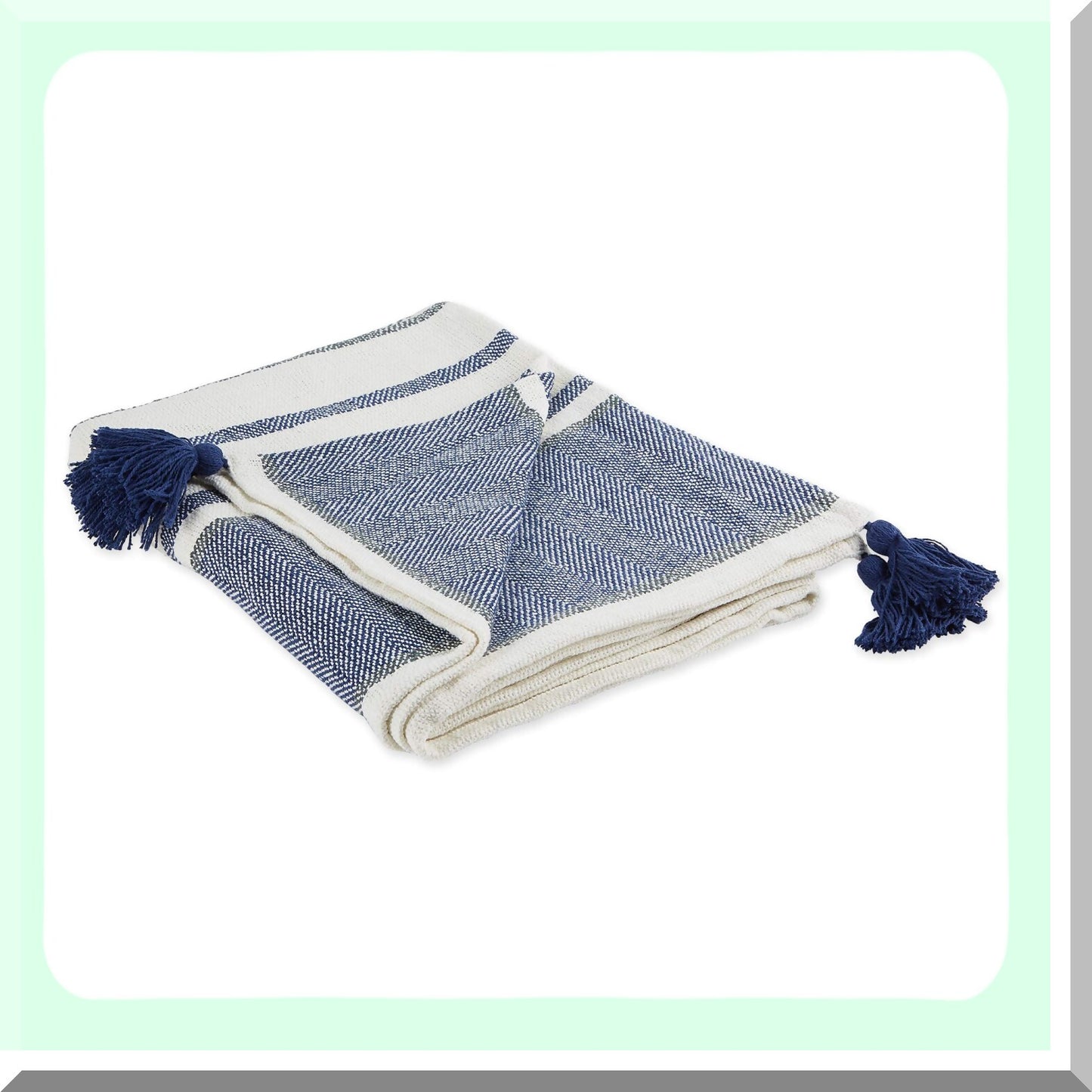 Classic Chevron Comfort Throw - Navy 50x60