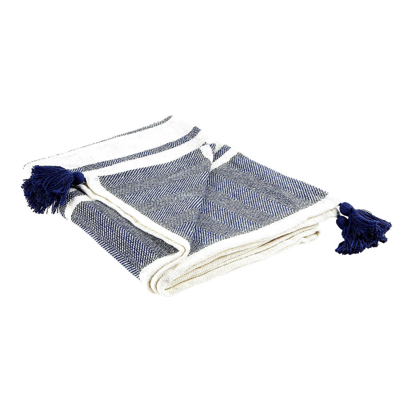 Classic Chevron Comfort Throw - Navy 50x60