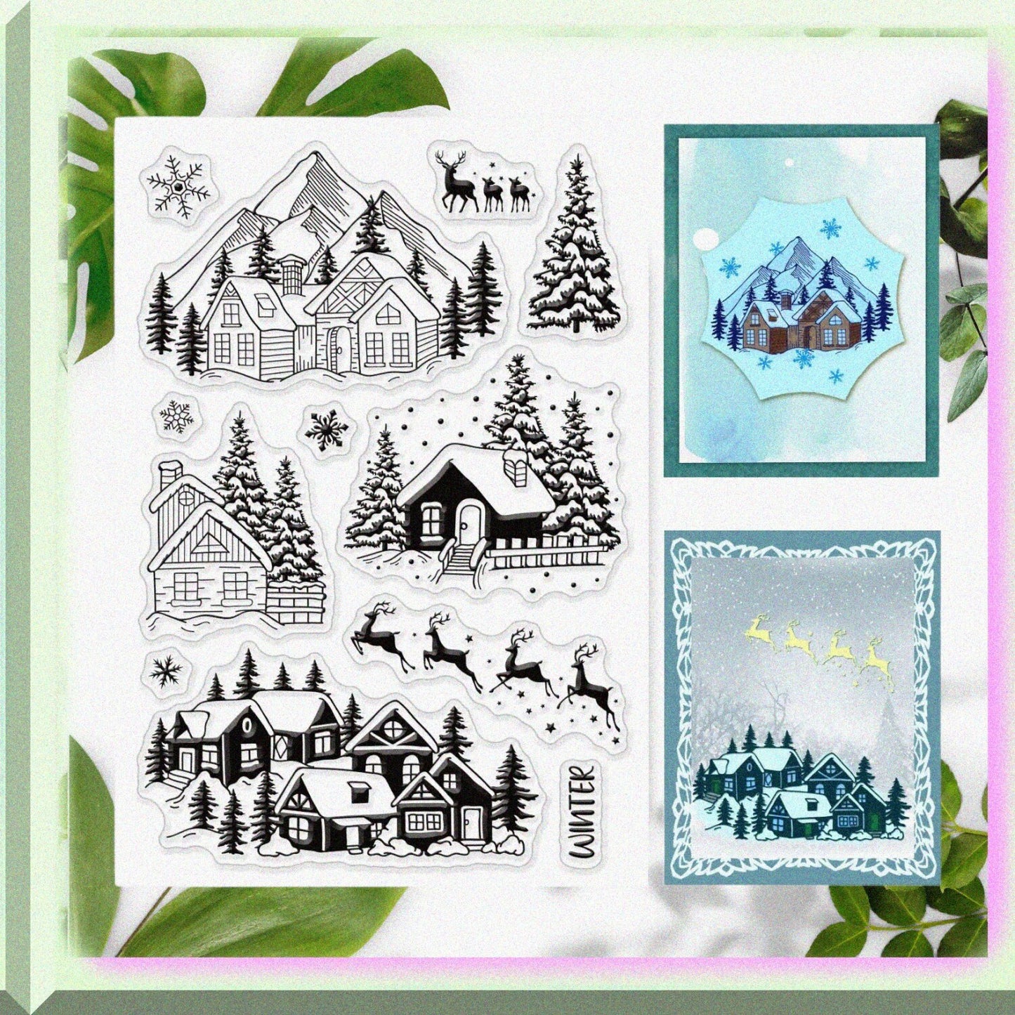 Winter Snow House Clear Stamps 6.3x4.3 Inches