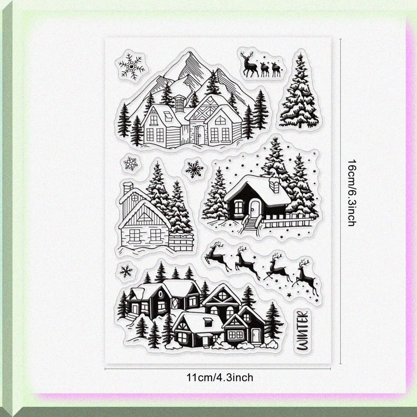 Winter Snow House Clear Stamps 6.3x4.3 Inches