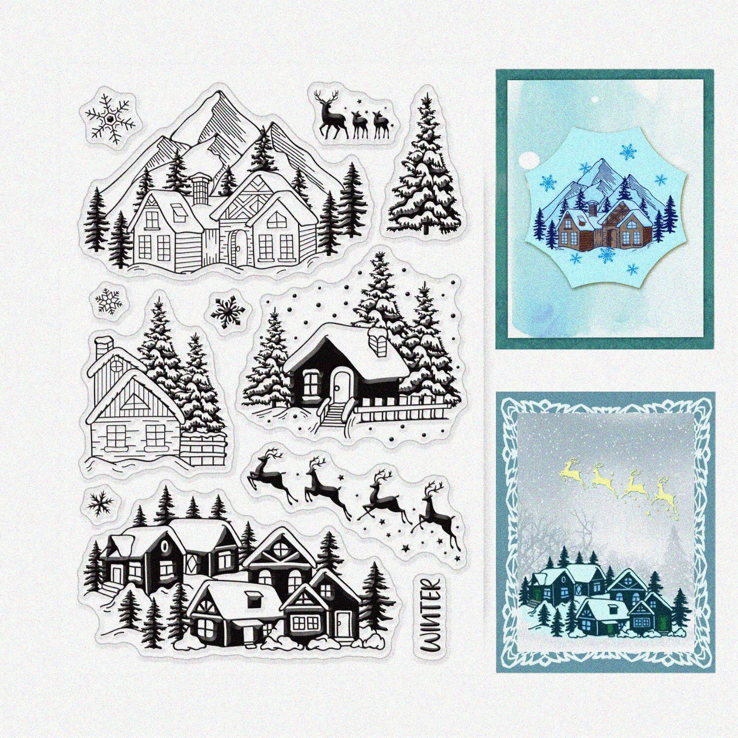 Winter Snow House Clear Stamps 6.3x4.3 Inches