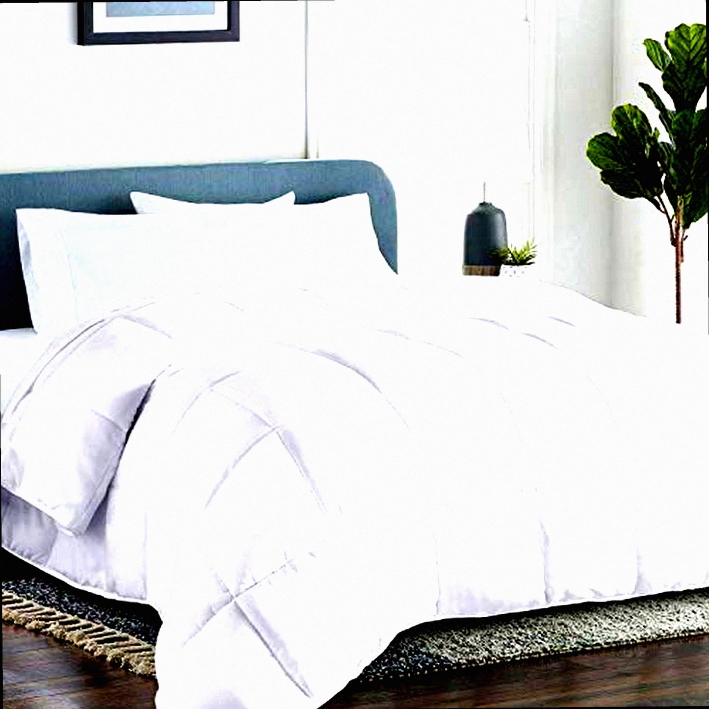 Luxury Arctic Comforter - All Season Down Alternative Quilted Duvet Insert with Corner Tabs for Winter Warmth & Cooling Comfort in California White